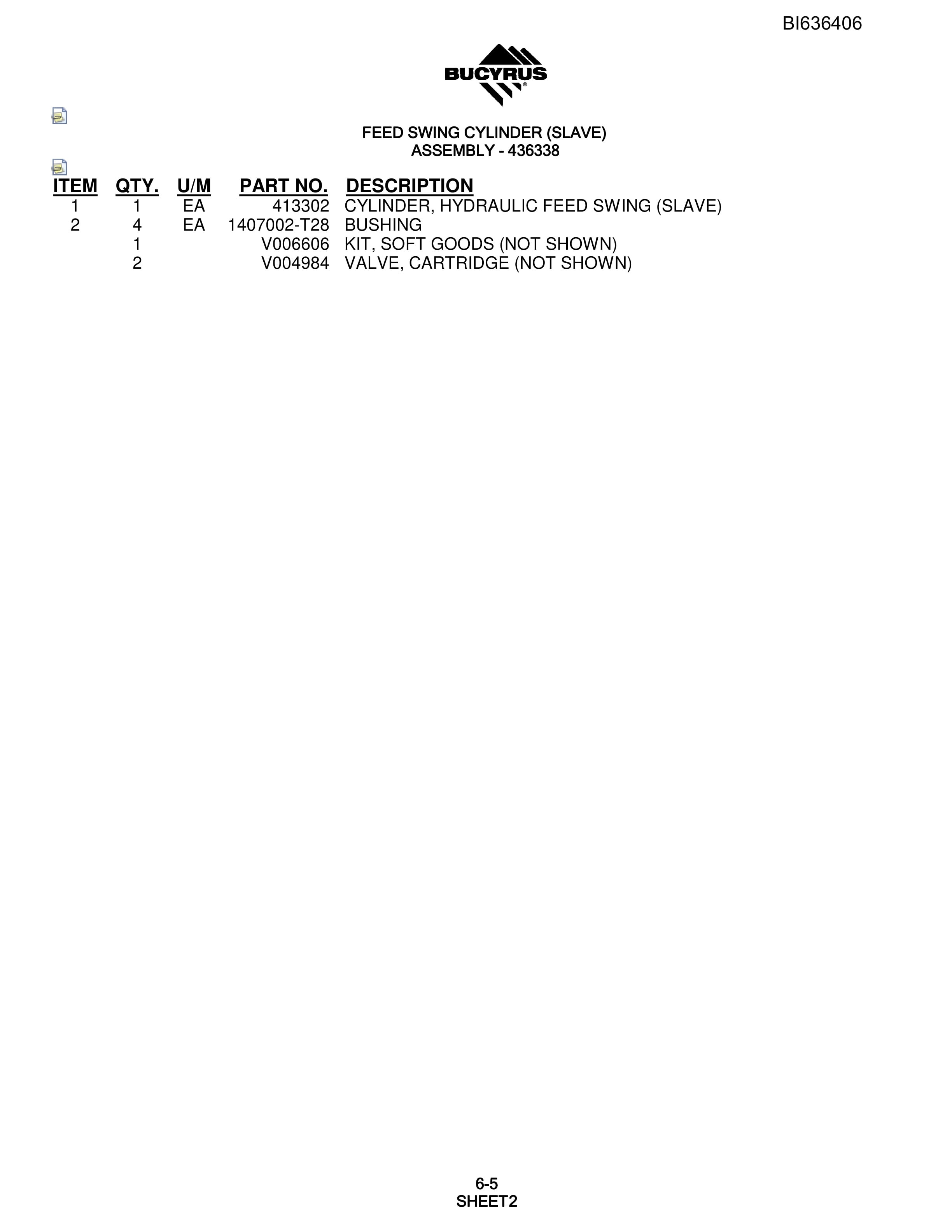 Bucyrus S09-6235-45-55-65 Parts Catalog BI636406-3