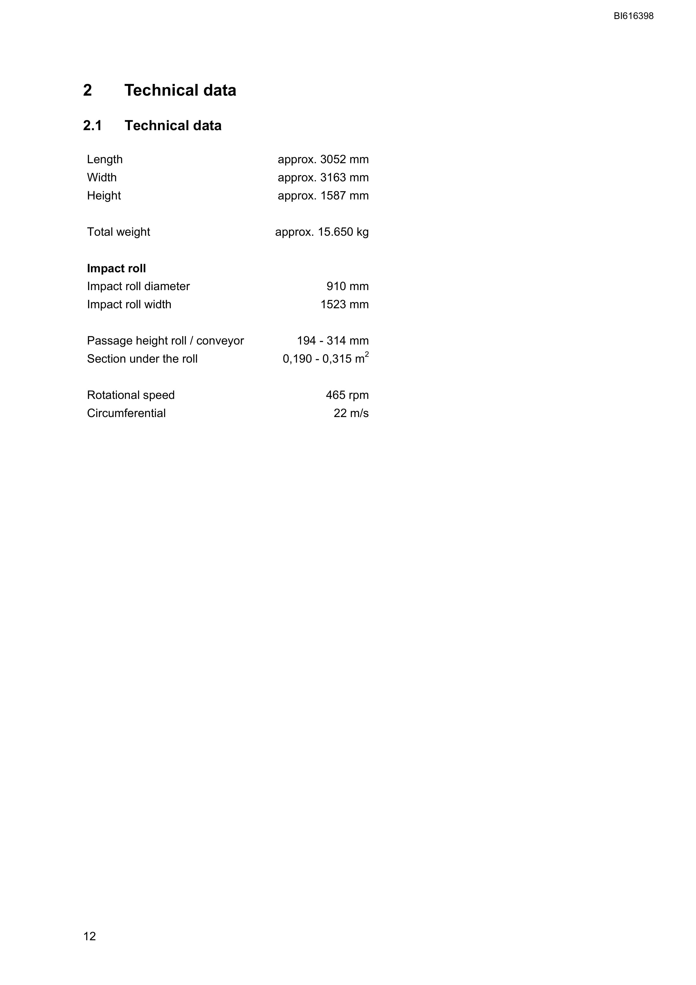 Bucyrus SB 0916 Impact Roll Crusher Technical Manual BI616398-2
