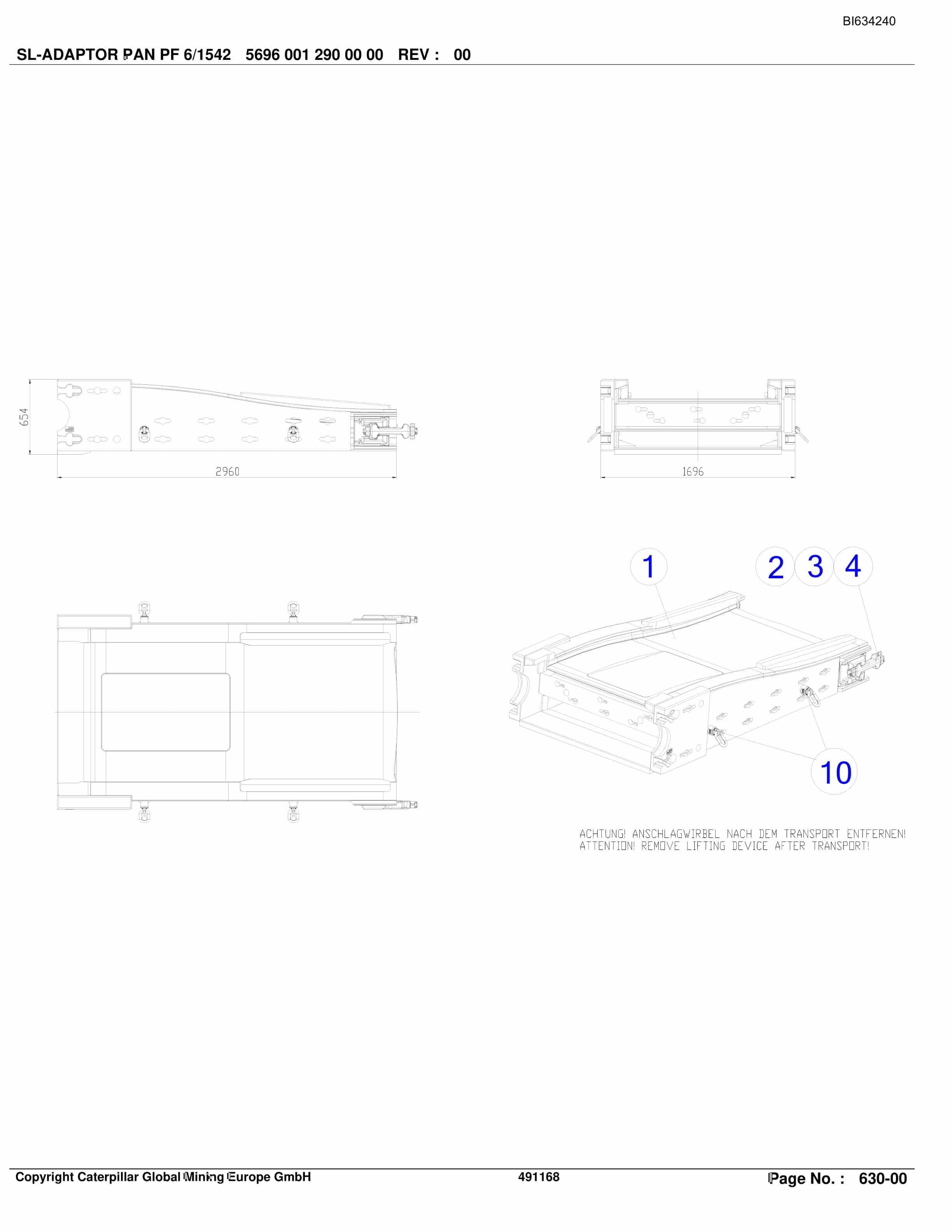 Bucyrus SBSL PF 6-1542 CA.82, 3M LG Parts Catalog BI634240-2
