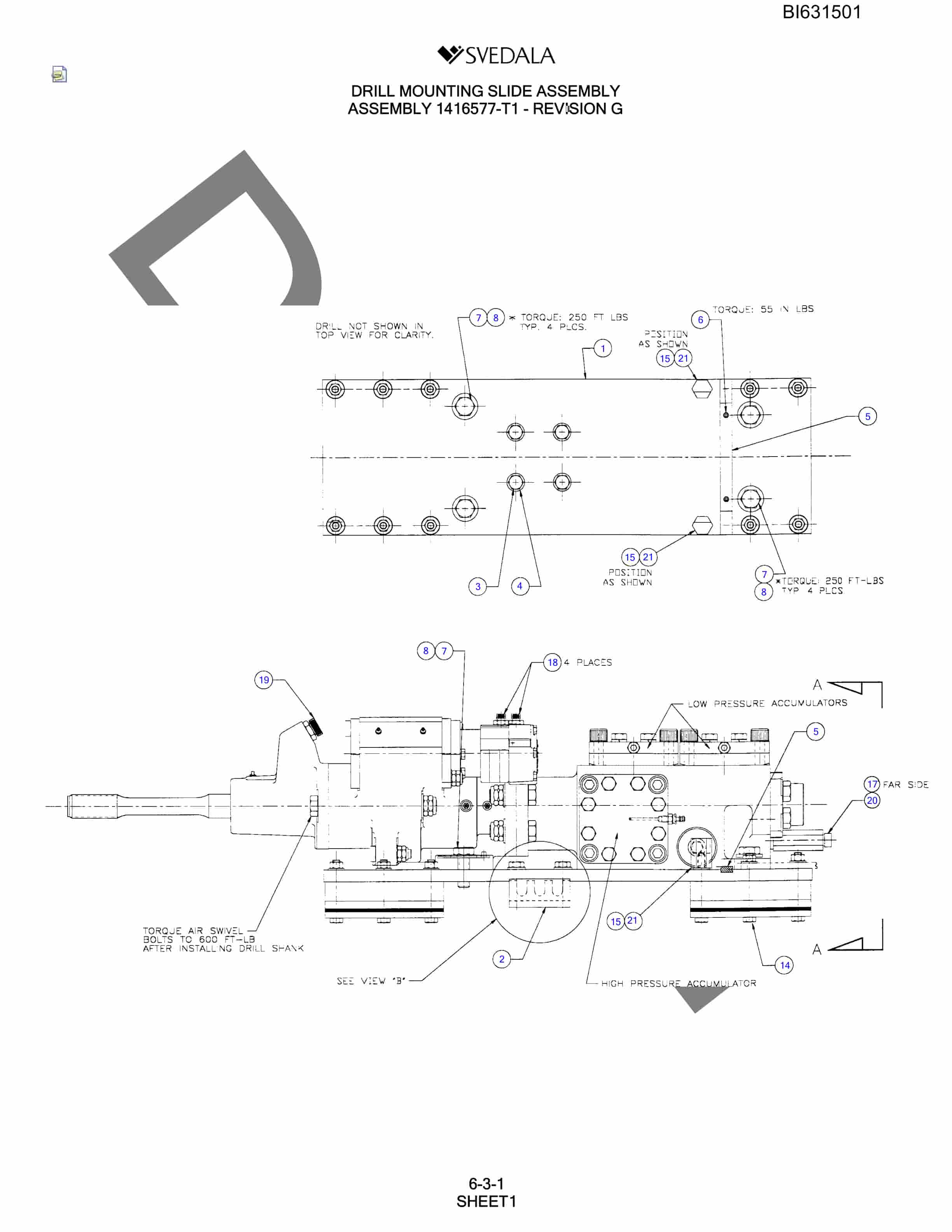 Bucyrus SCH5000 Parts Catalog BI631501-2