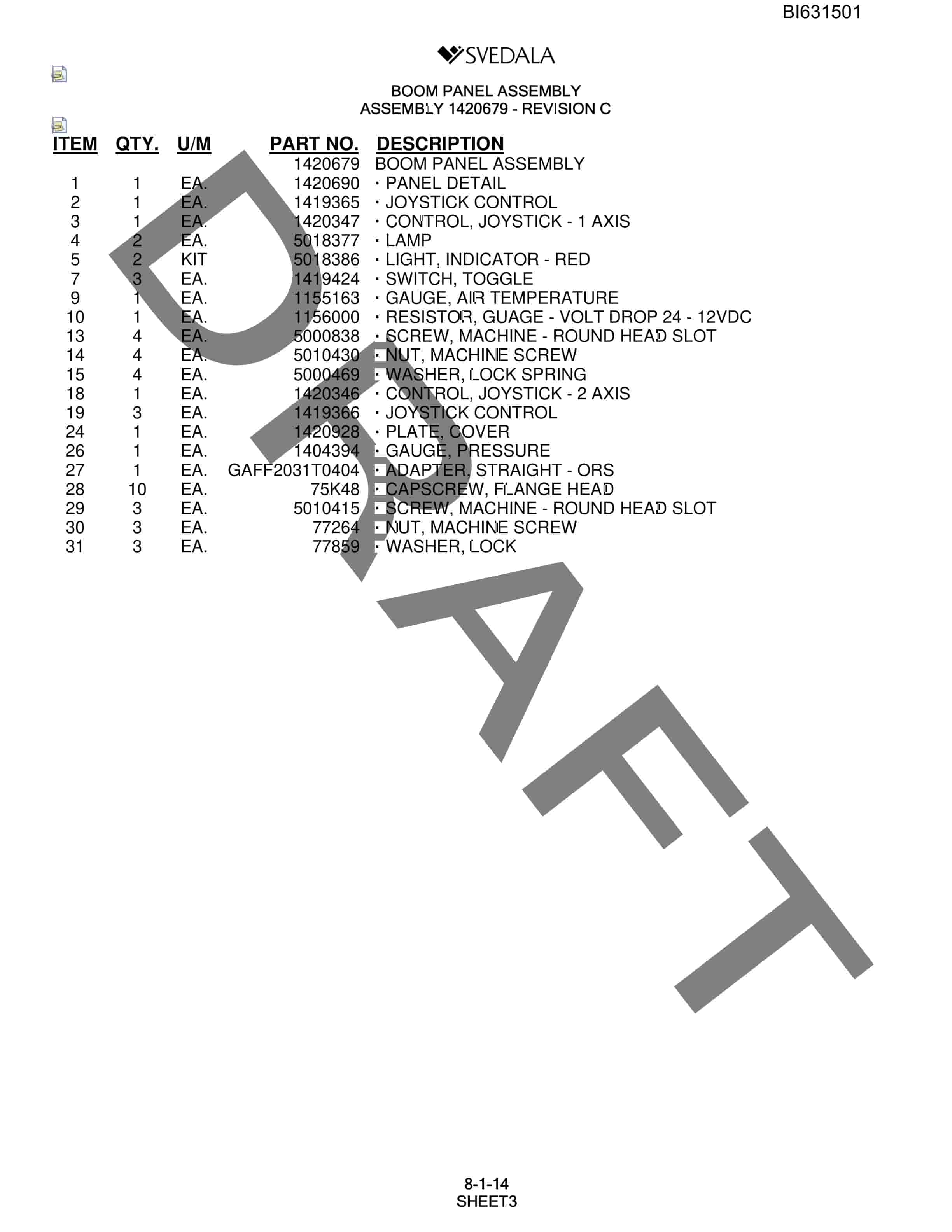 Bucyrus SCH5000 Parts Catalog BI631501-3
