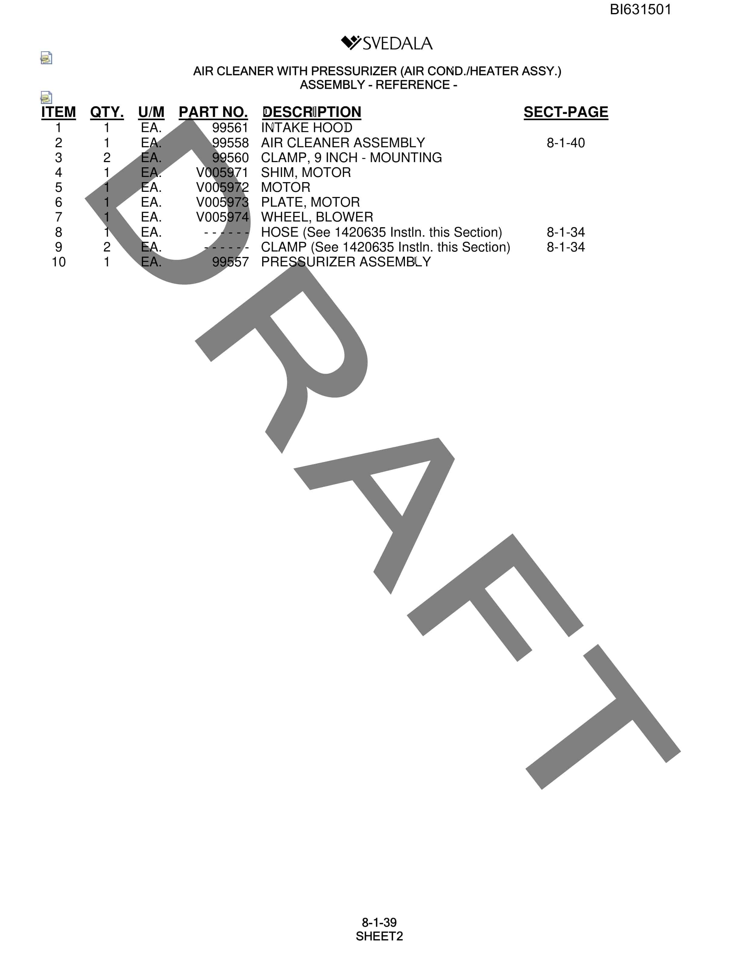 Bucyrus SCH5000 Parts Catalog BI631501-5