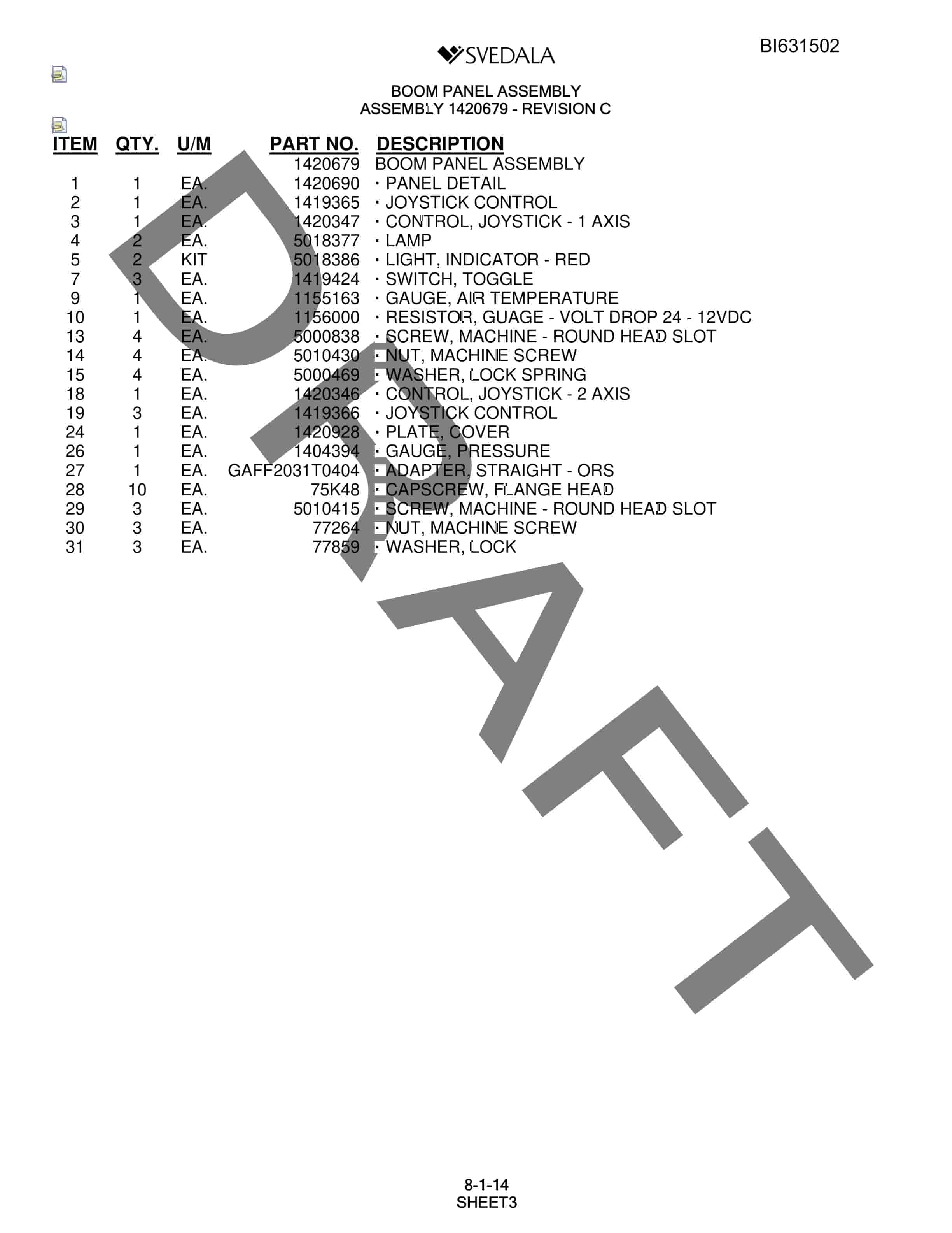 Bucyrus SCH5000 Parts Catalog BI631502-3