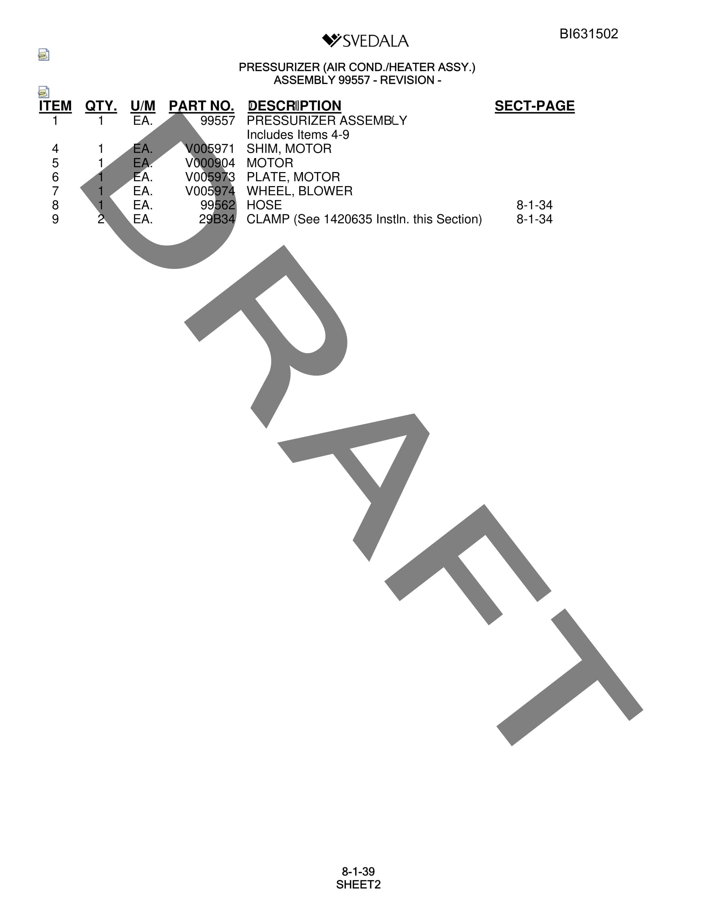 Bucyrus SCH5000 Parts Catalog BI631502-5