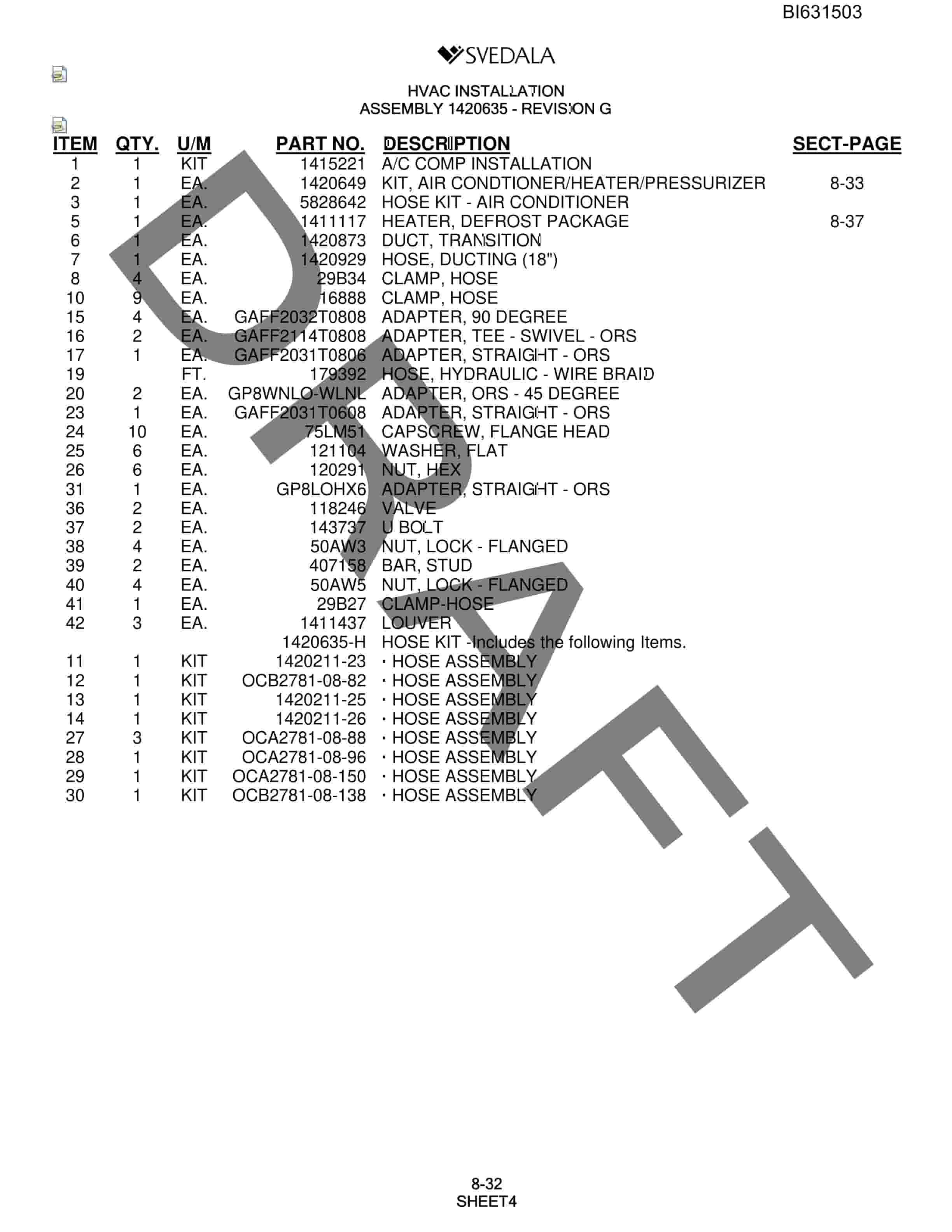 Bucyrus SCH5000 Parts Catalog BI631503-4