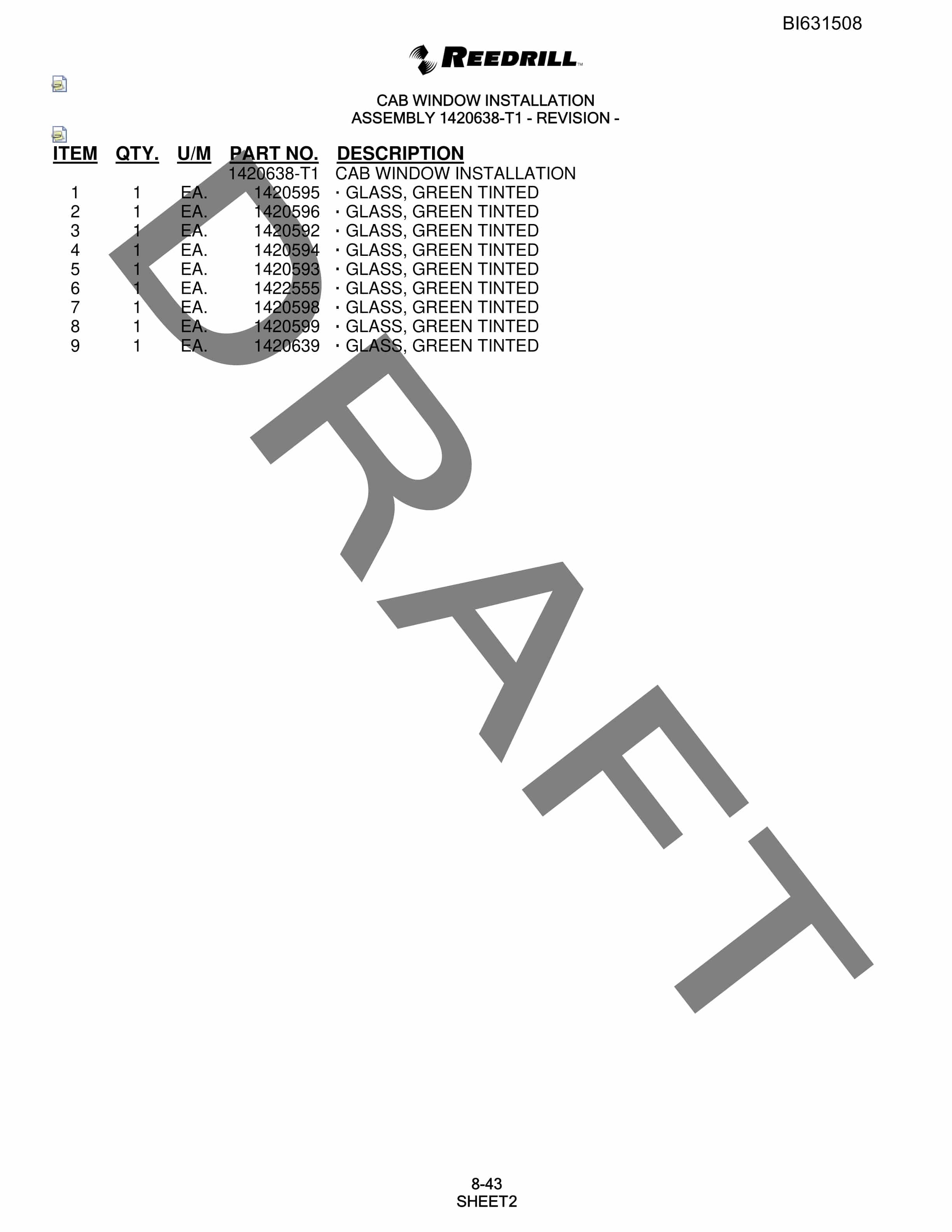 Bucyrus SCH5000 Parts Catalog BI631508-5
