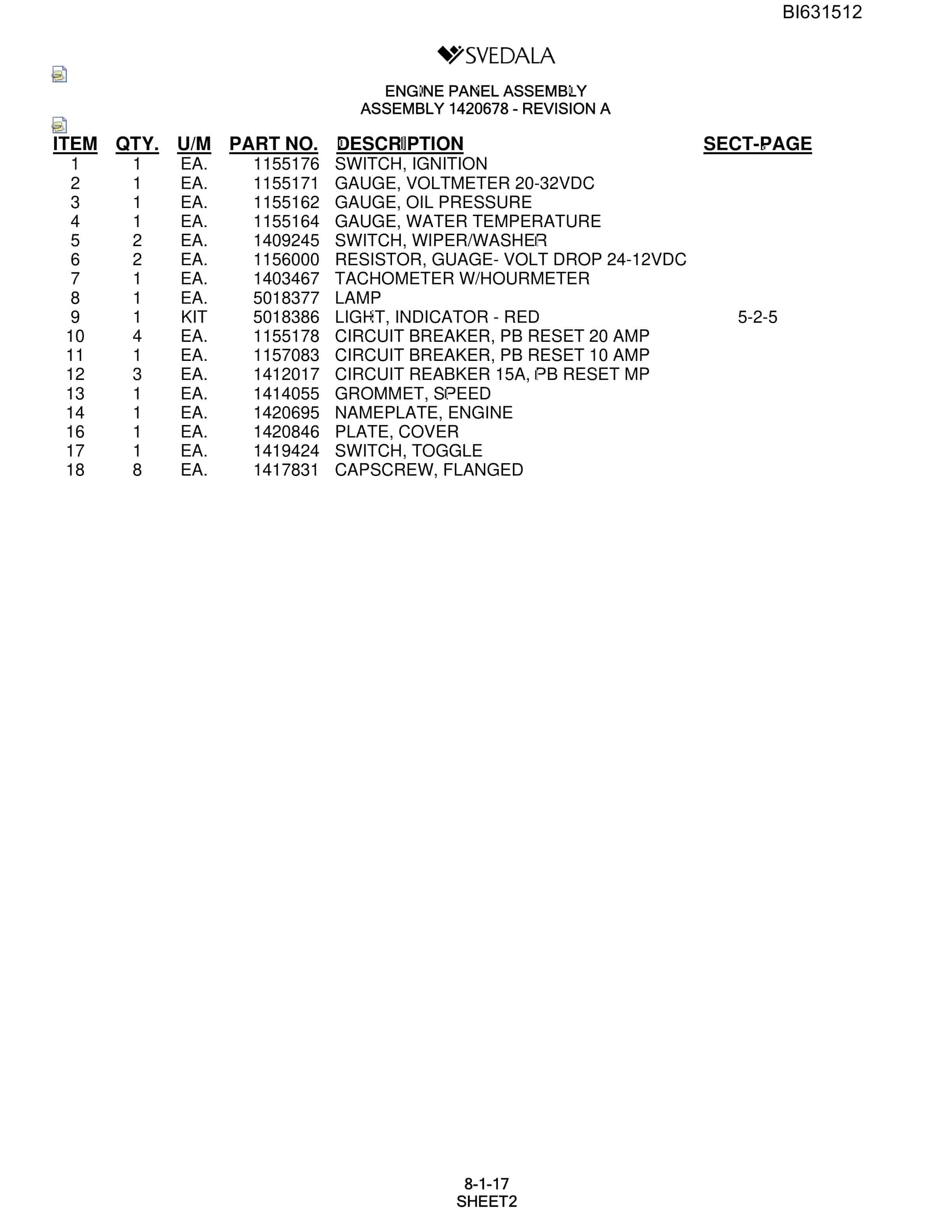 Bucyrus SCH5000 Parts Catalog BI631512-3