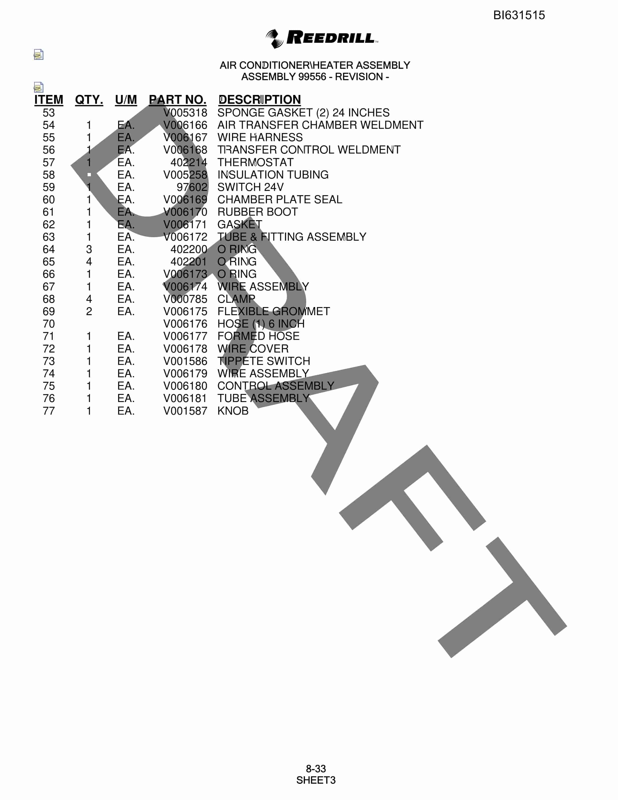 Bucyrus SCH5000 Parts Catalog BI631515-4