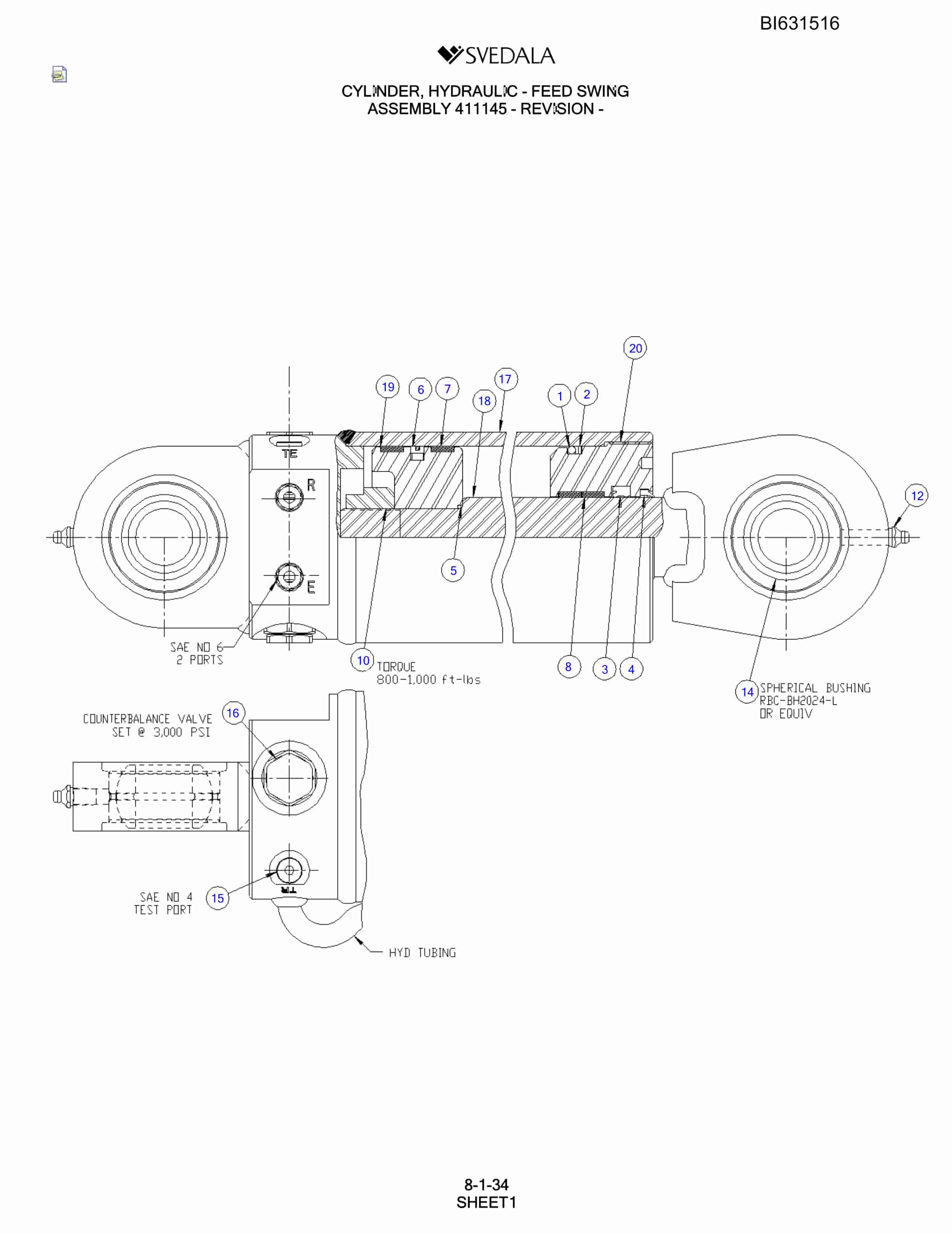 Bucyrus SCH5000 Parts Catalog BI631516-4