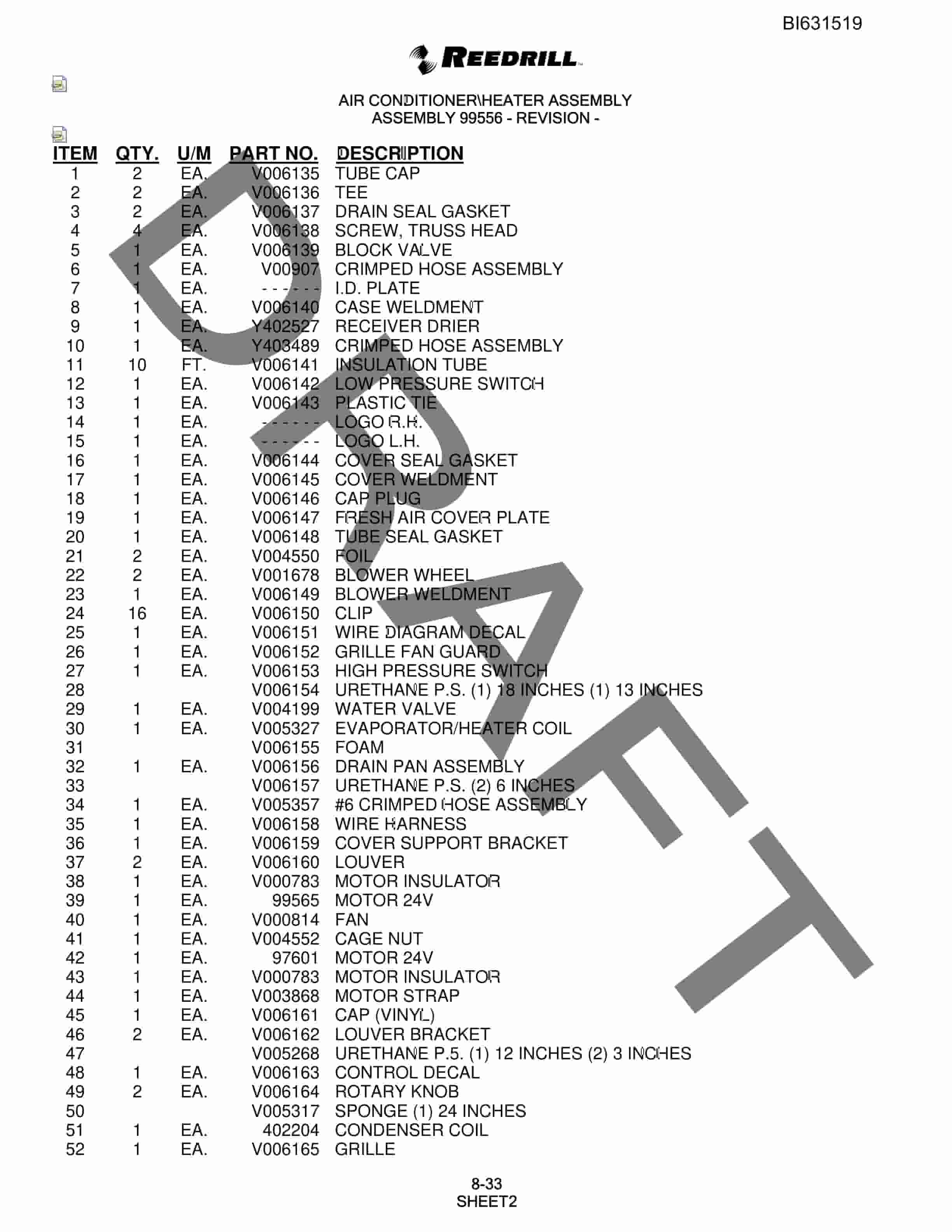 Bucyrus SCH5000 Parts Catalog BI631519-4