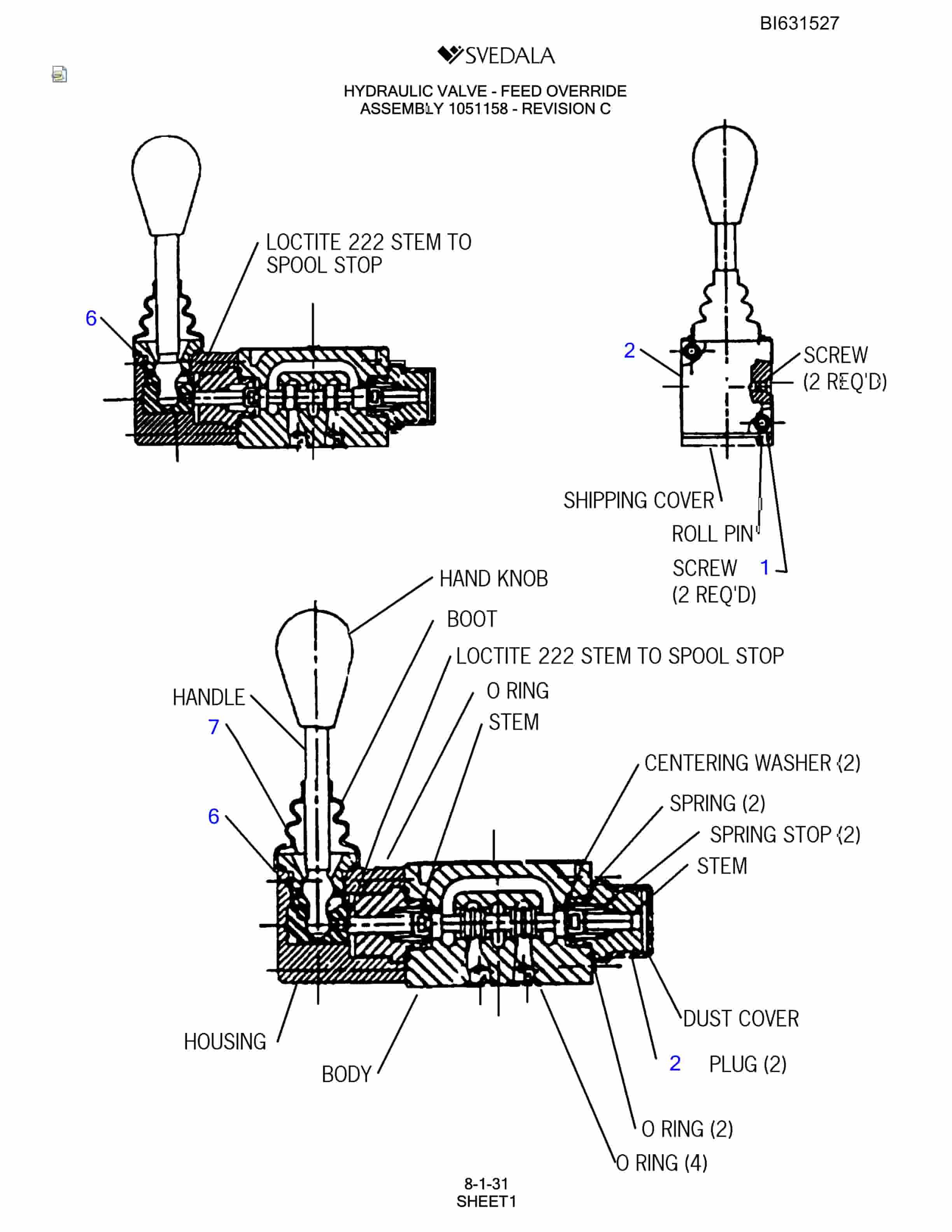 Bucyrus SCH5000 Parts Catalog BI631527-4