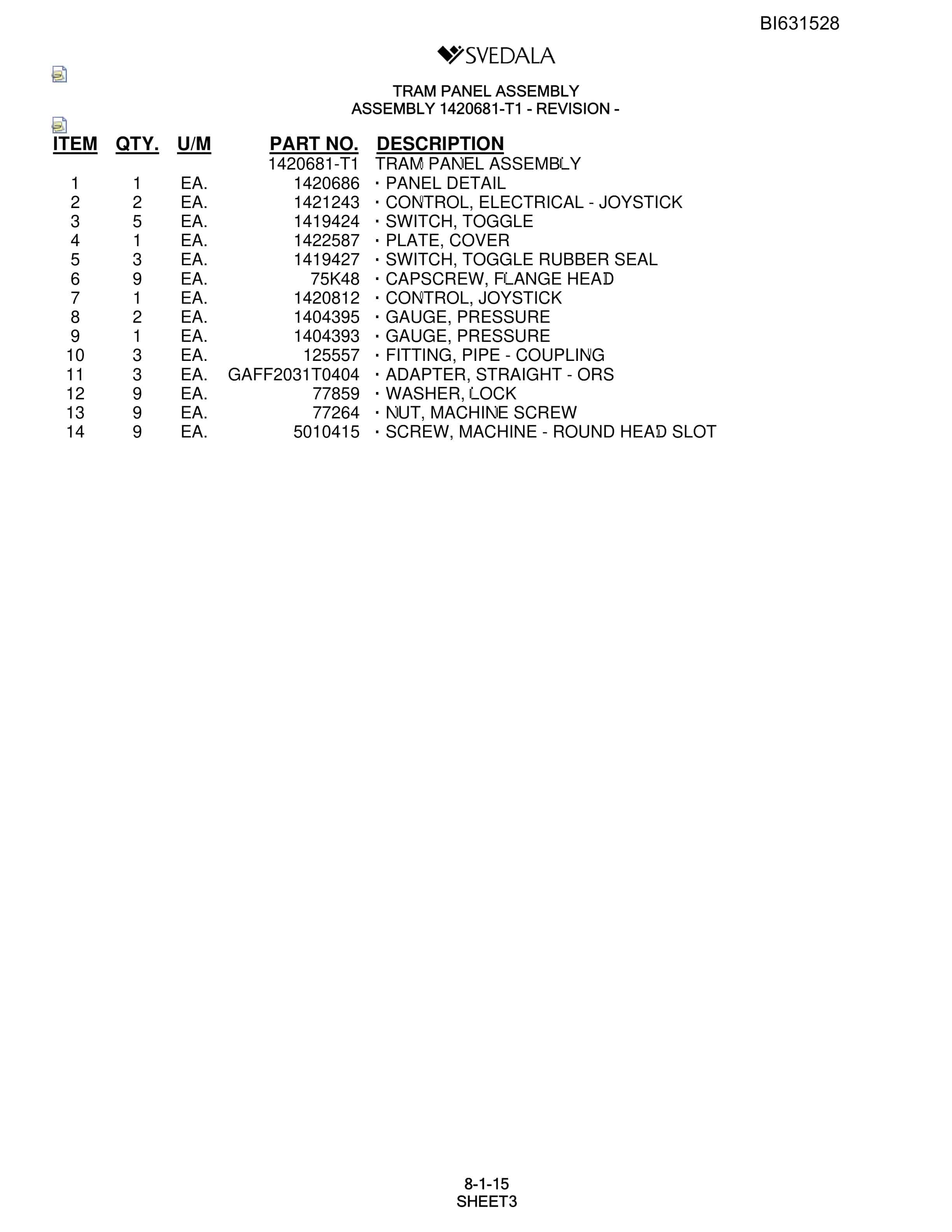 Bucyrus SCH5000 Parts Catalog BI631528-3