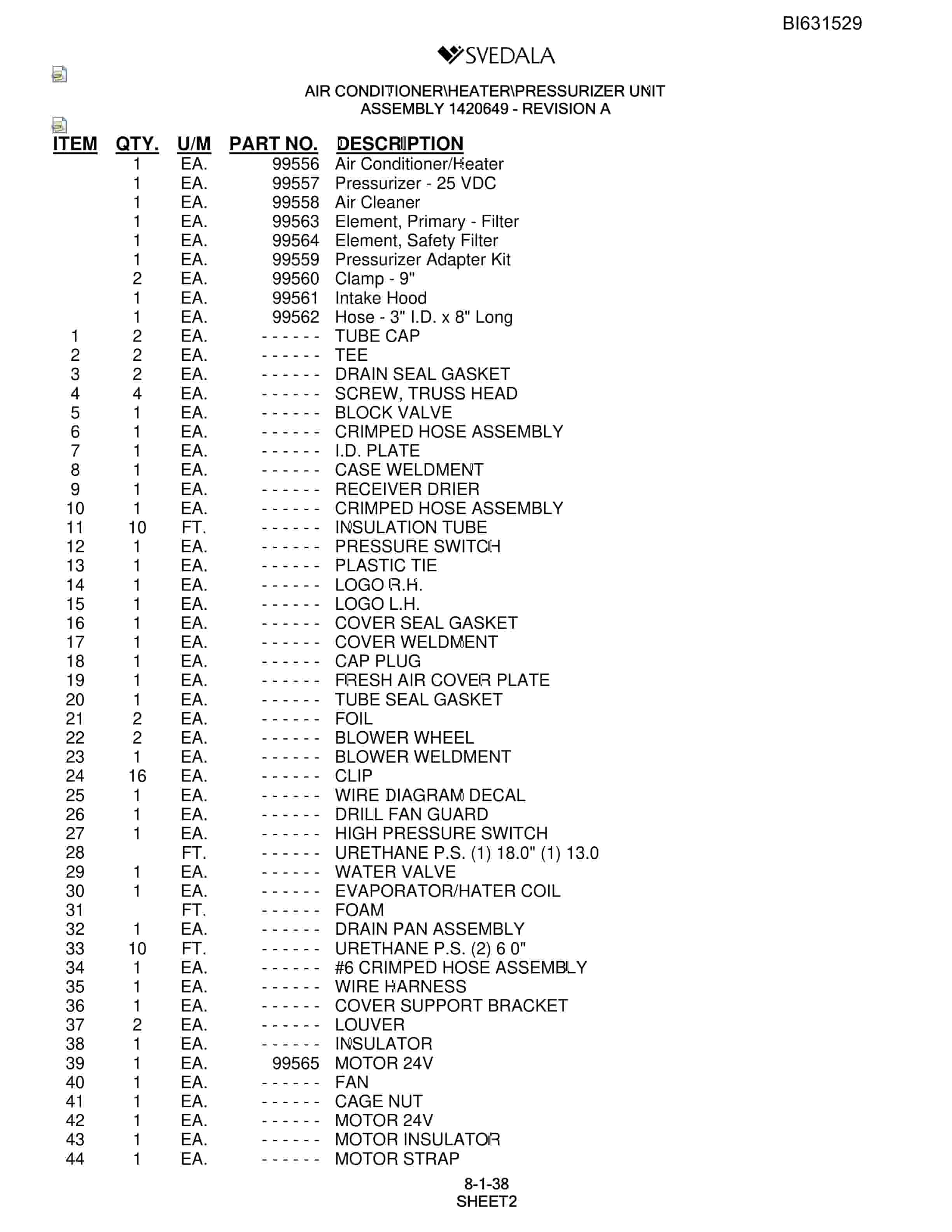 Bucyrus SCH5000 Parts Catalog BI631529-5