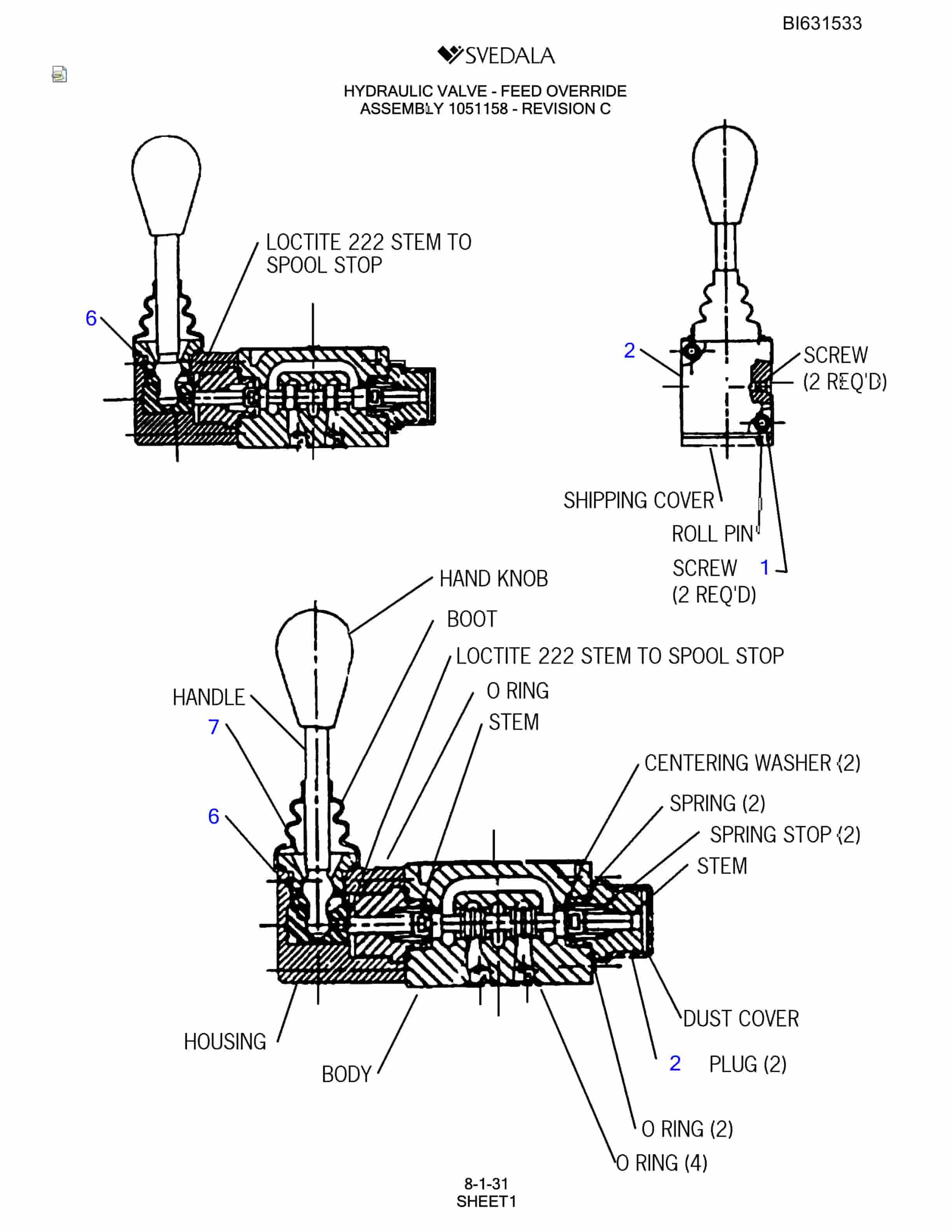 Bucyrus SCH5000 Parts Catalog BI631533-4