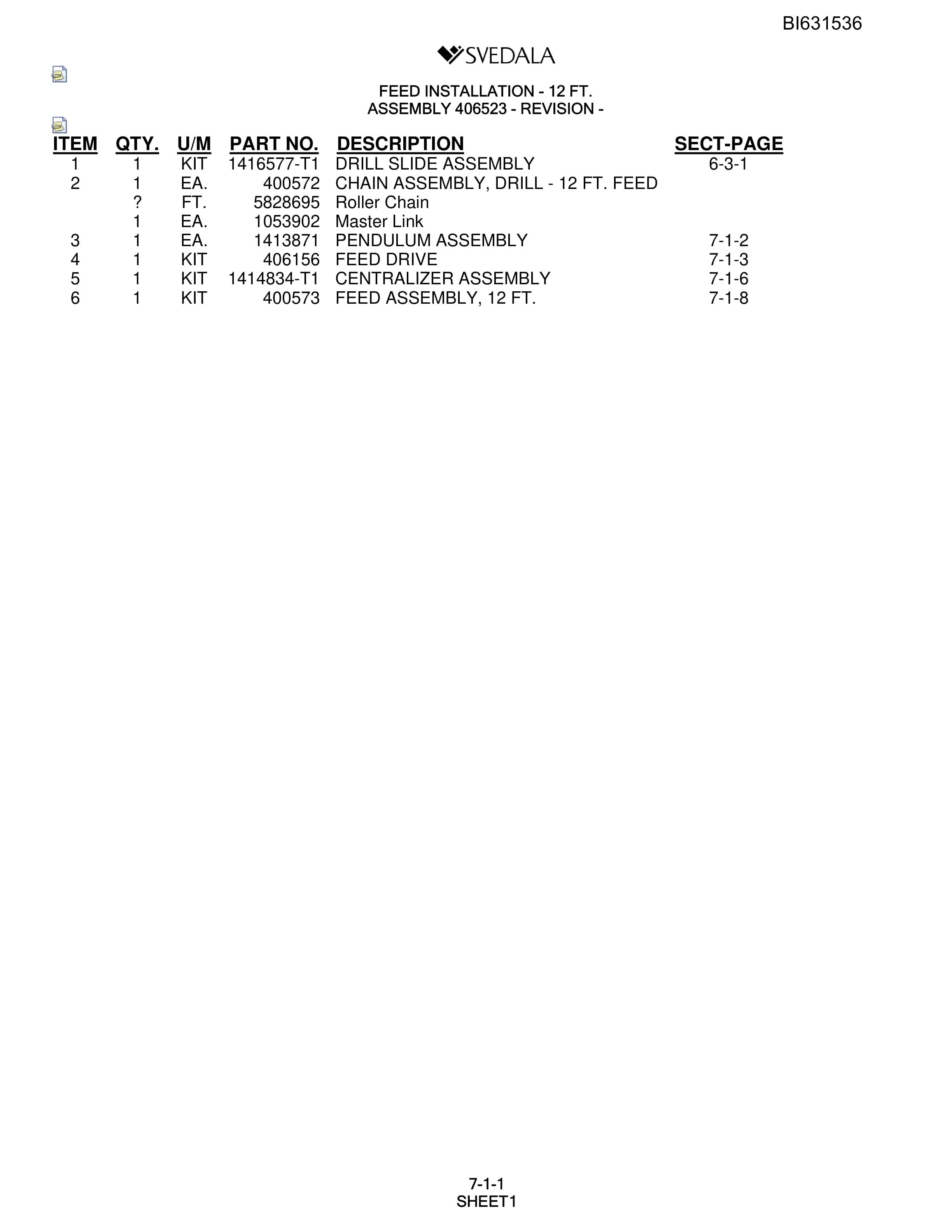 Bucyrus SCH5000 Parts Catalog BI631536-2