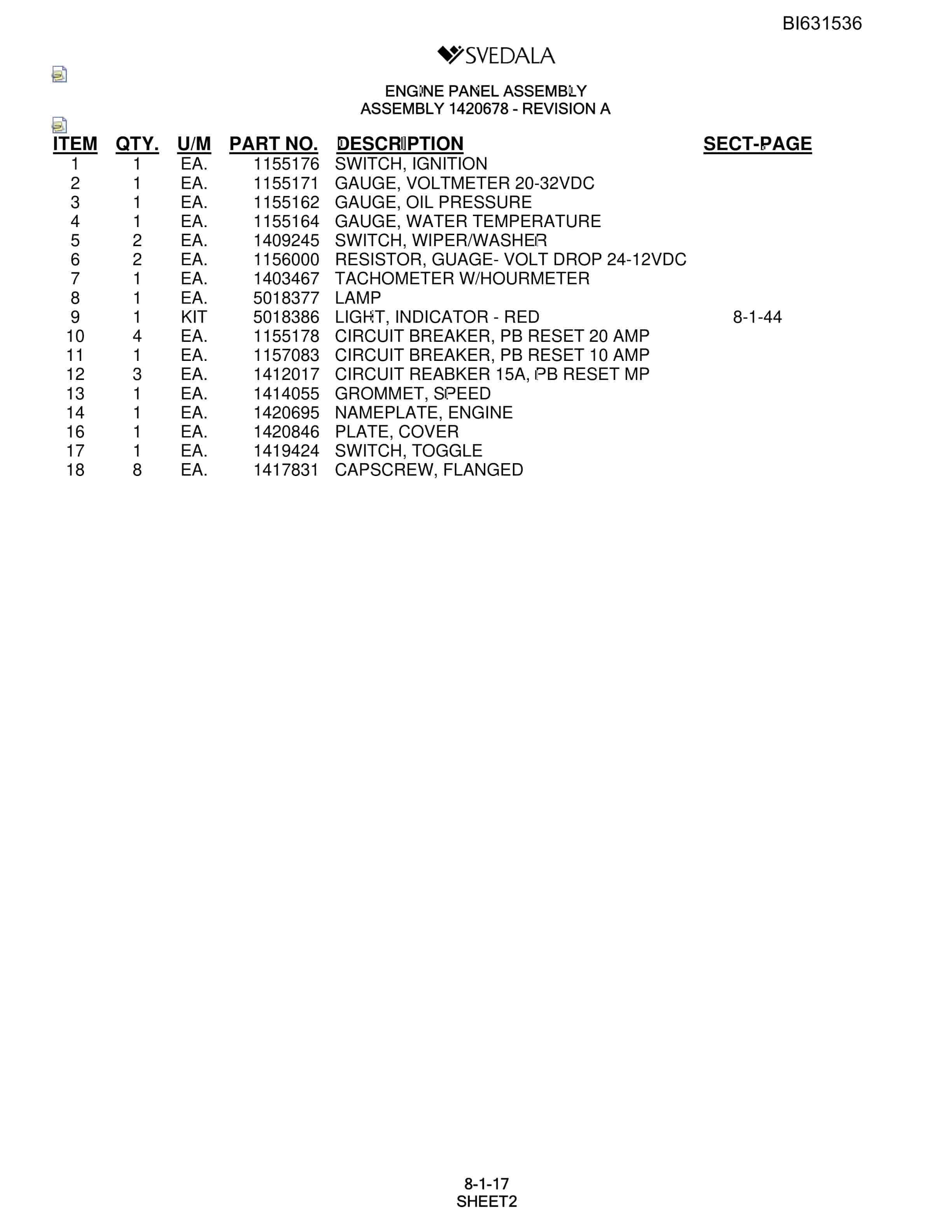 Bucyrus SCH5000 Parts Catalog BI631536-3