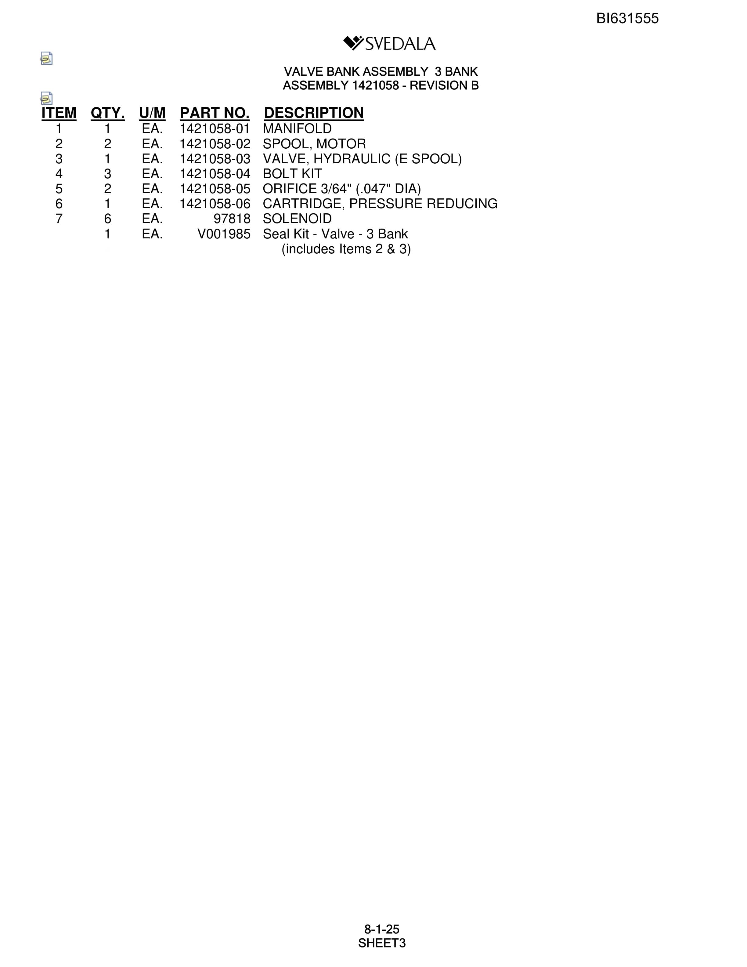 Bucyrus SCH5000 Parts Catalog BI631555-4