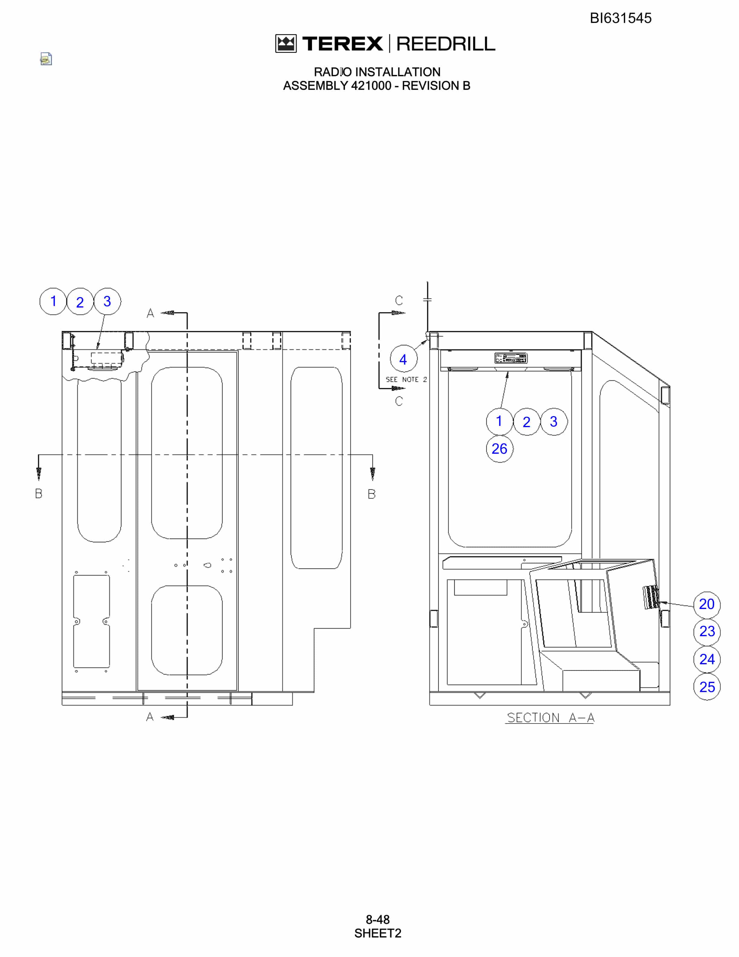 Bucyrus SCH5000C Hydra-Tracs Self-Contained Hydraulic Track Drills Parts Catalog BI631545-5