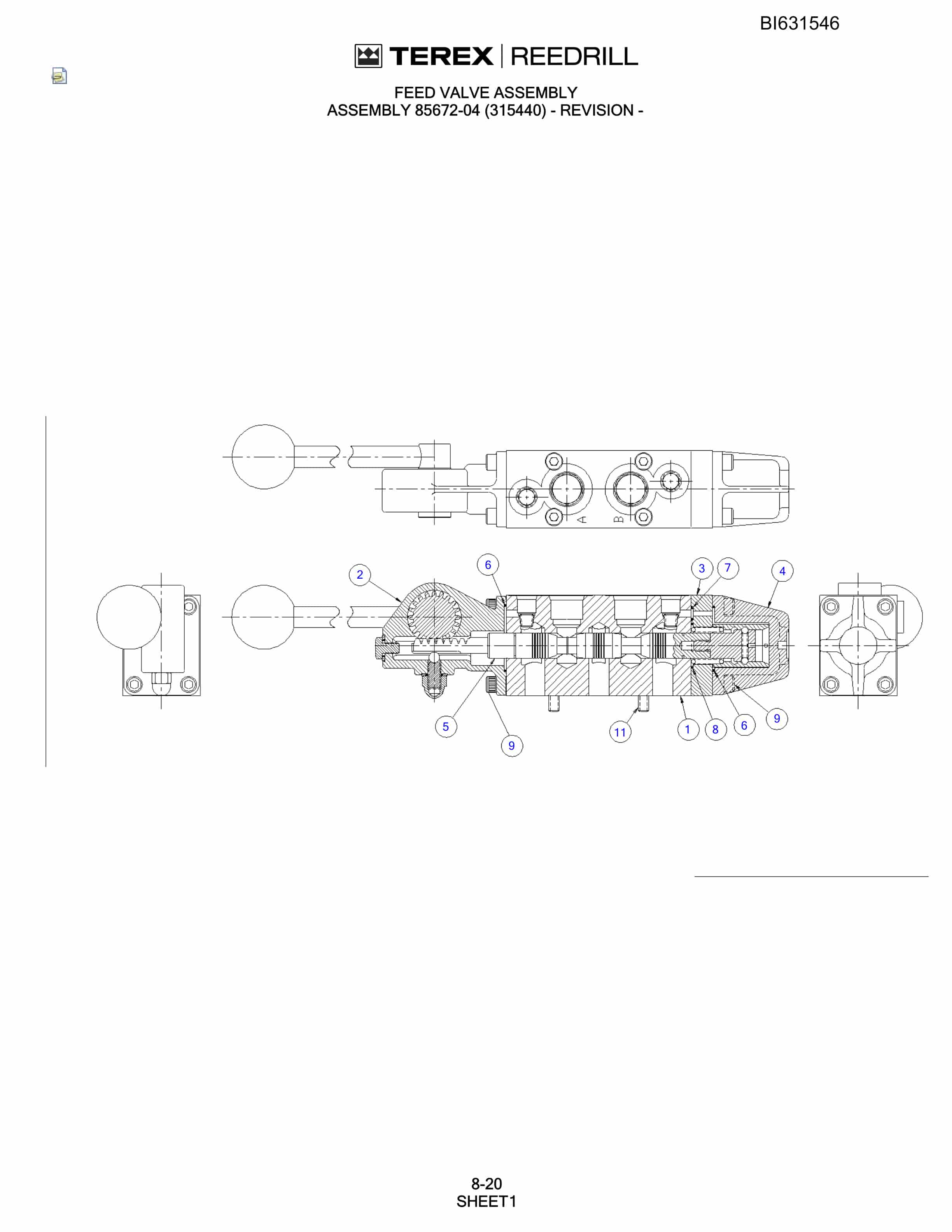 Bucyrus SCH5000C Hydra-Tracs Self-Contained Hydraulic Track Drills Parts Catalog BI631546-3