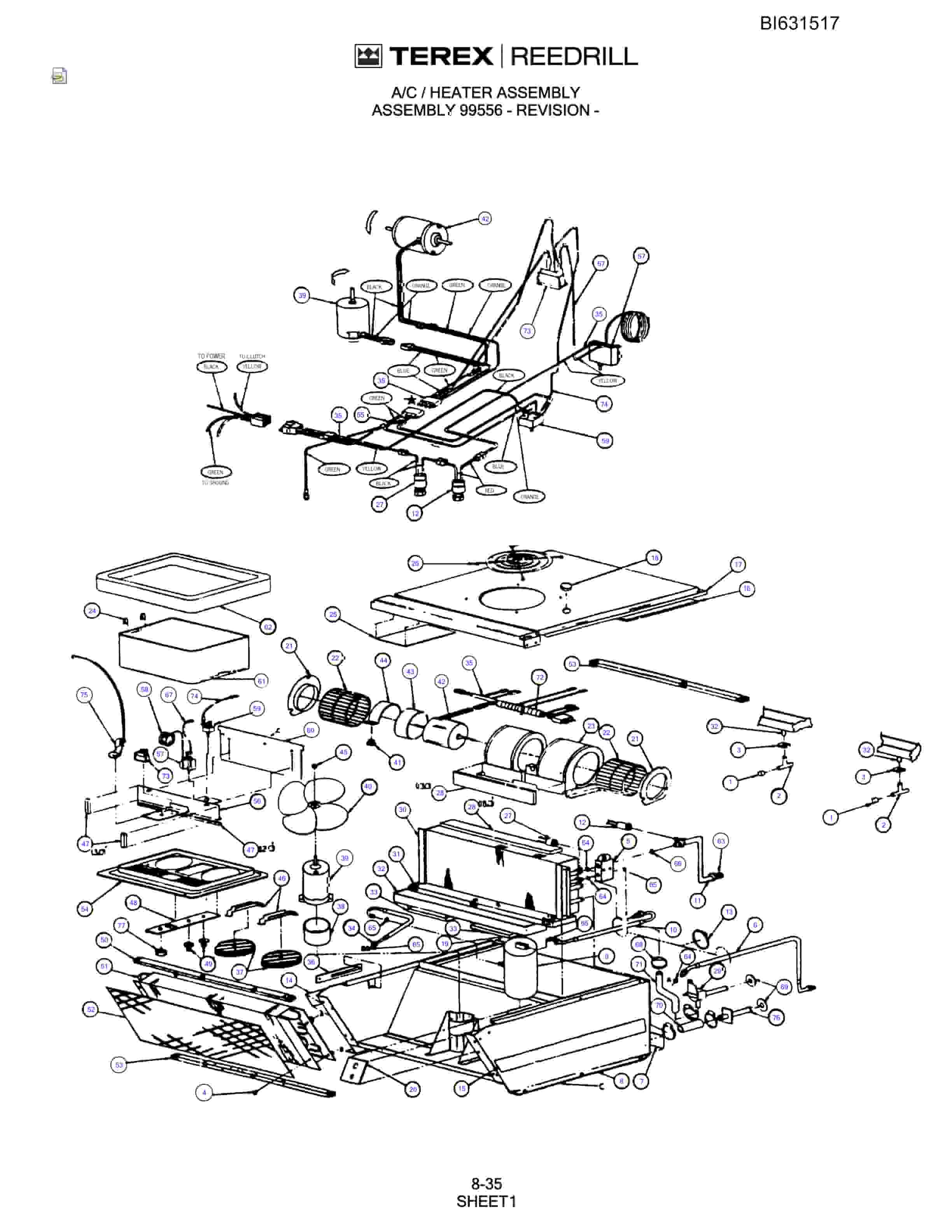 Bucyrus SCH5000CL Hydra-Tracs Self-Contained Hydraulic Track Drills Parts Catalog BI631517-4