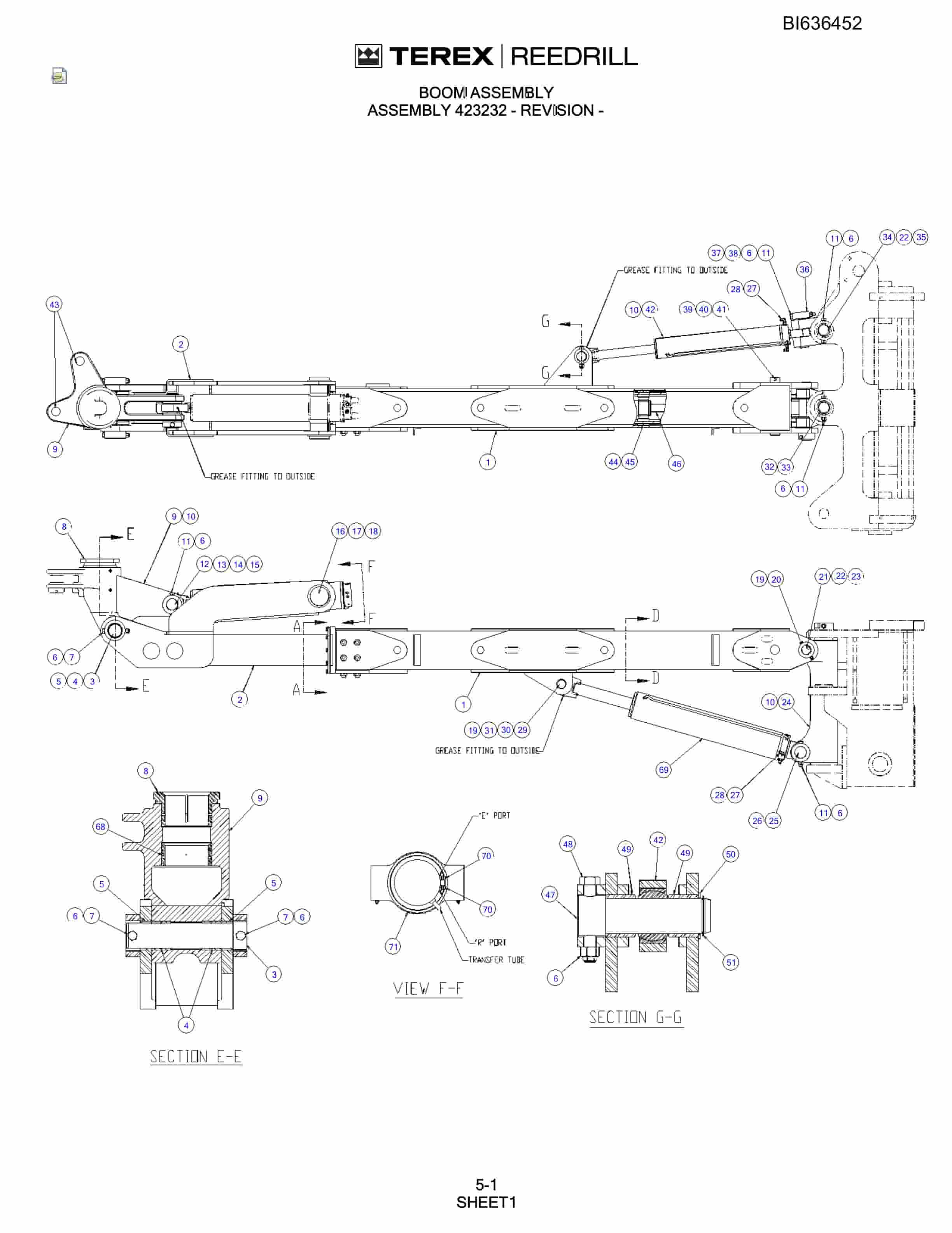Bucyrus SD345-45 Hydra-Trac Self-Contained Hydraulic Track Drills Parts Catalog BI636452-2
