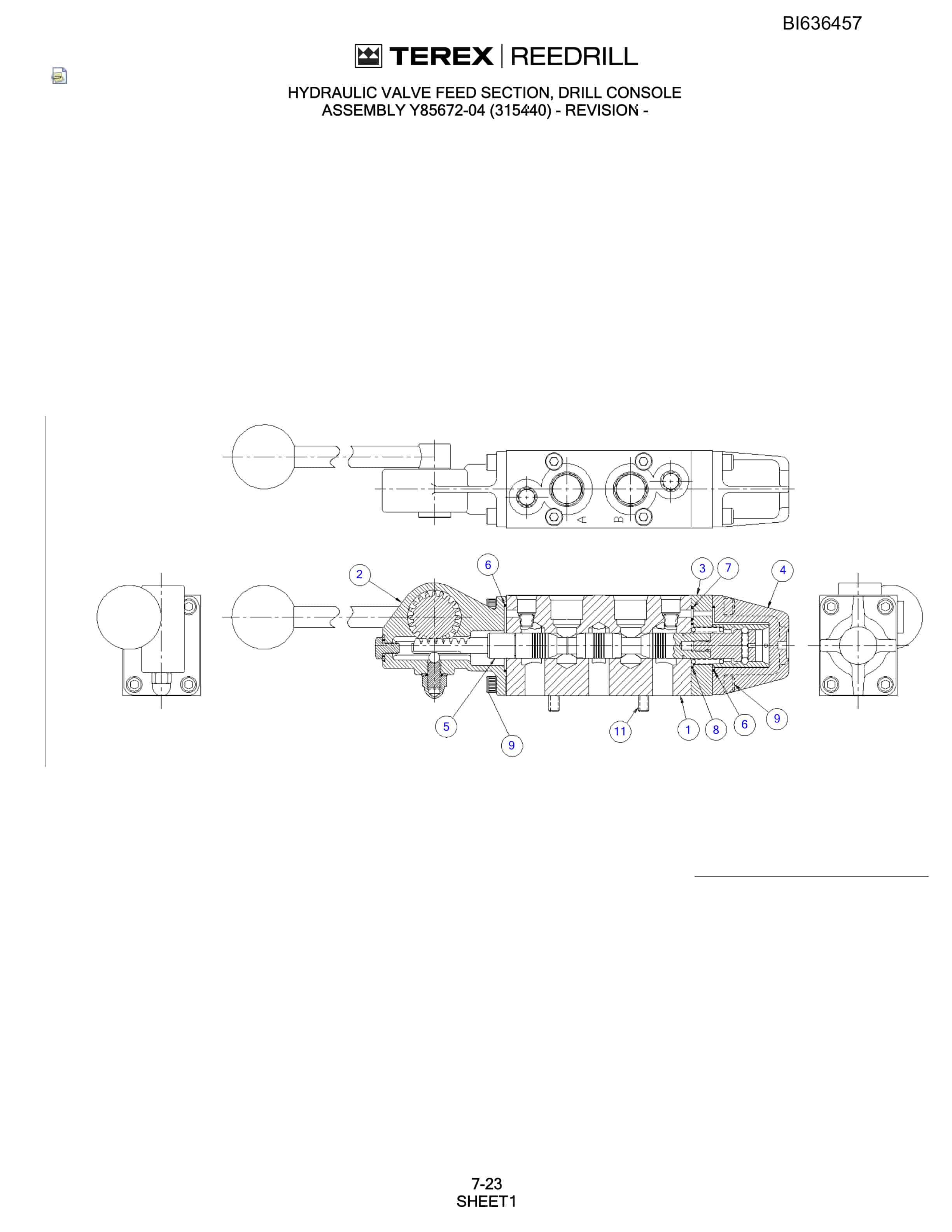 Bucyrus SD345-45 Hydra-Trac Self-Contained Hydraulic Track Drills Parts Catalog BI636457-5