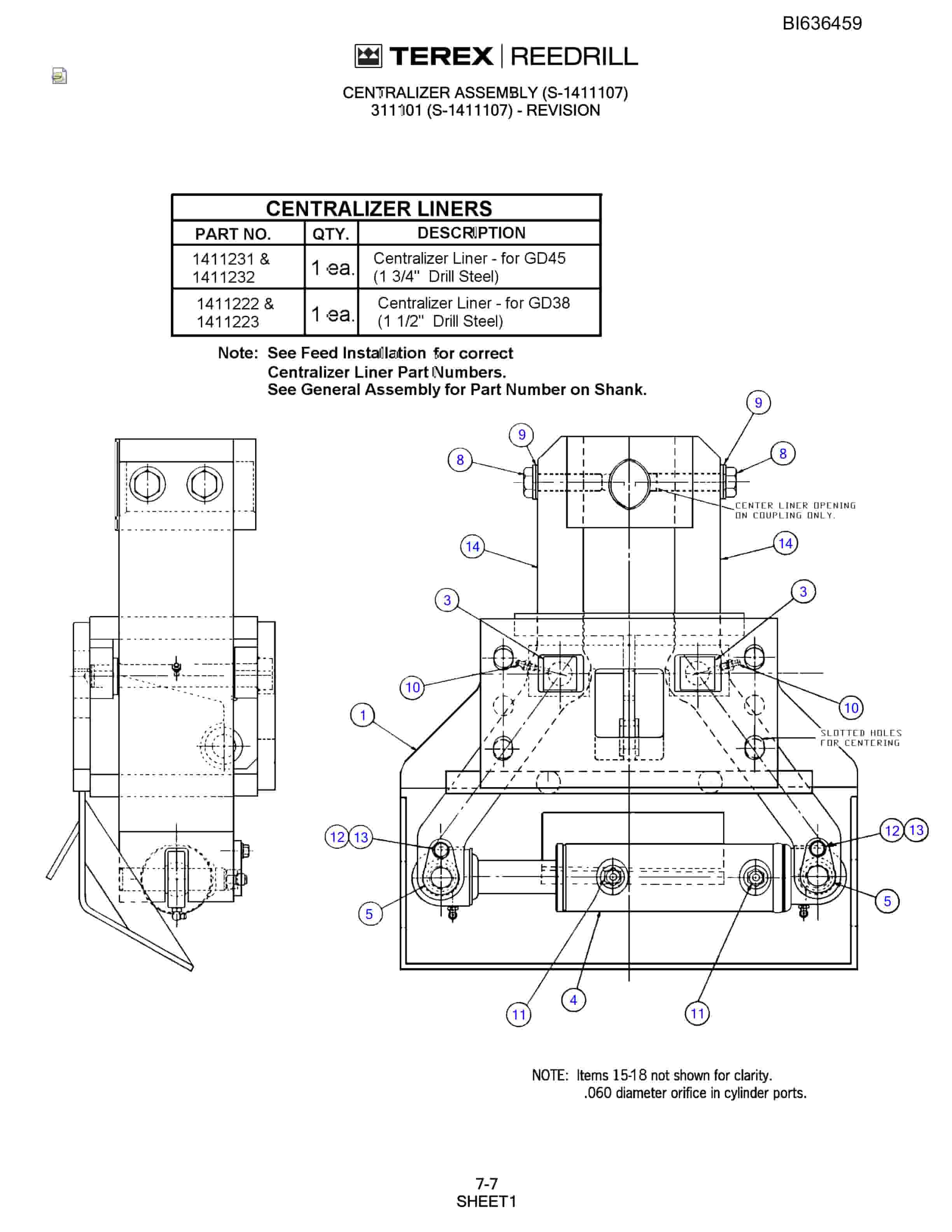 Bucyrus SD345-45 Hydra-Trac Self-Contained Hydraulic Track Drills Parts Catalog BI636459-3
