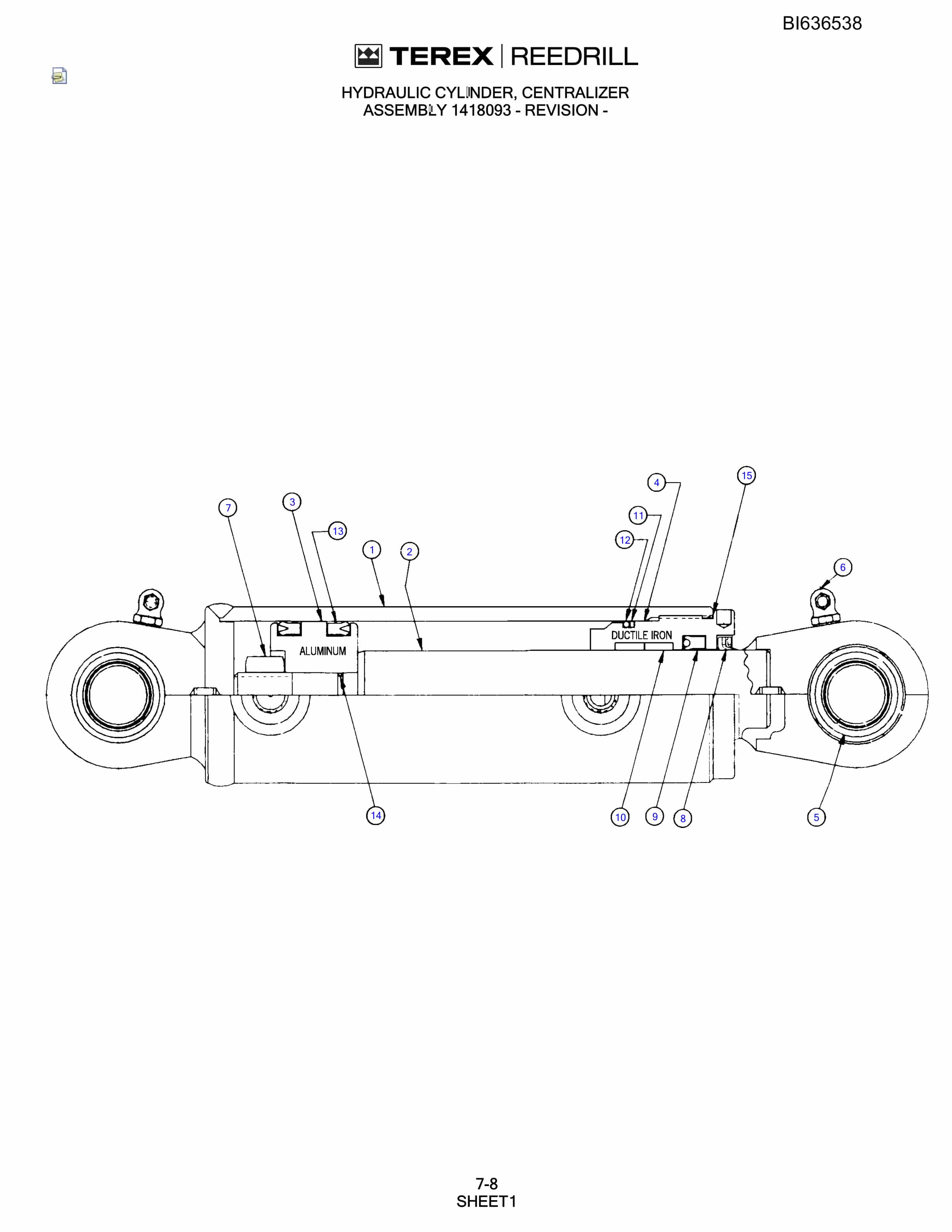 Bucyrus SD345-45 Hydra-Trac Self-Contained Hydraulic Track Drills Parts Catalog BI636538-3