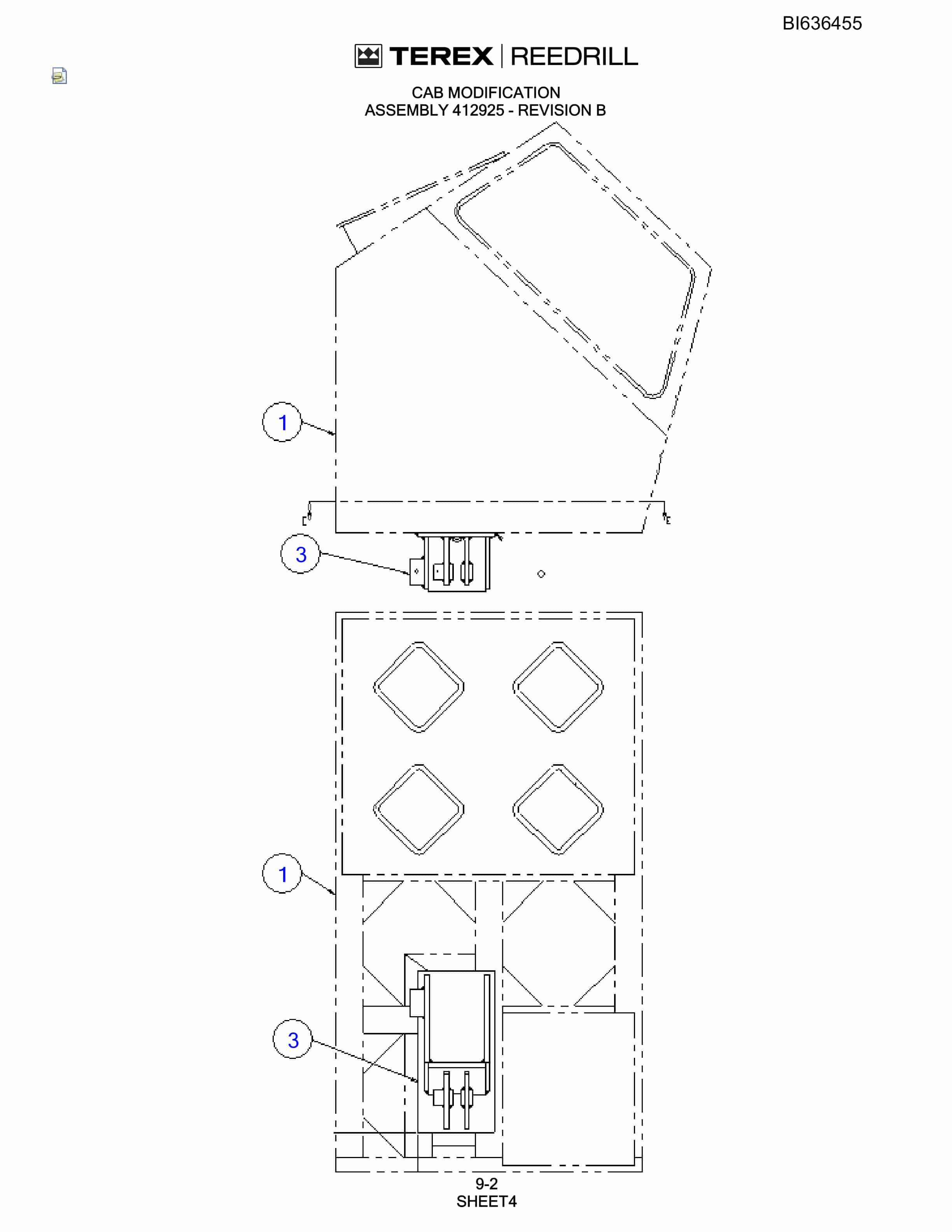 Bucyrus SD345 Hydra-Trac Self-Contained Hydraulic Track Drills Parts Catalog BI636455-5