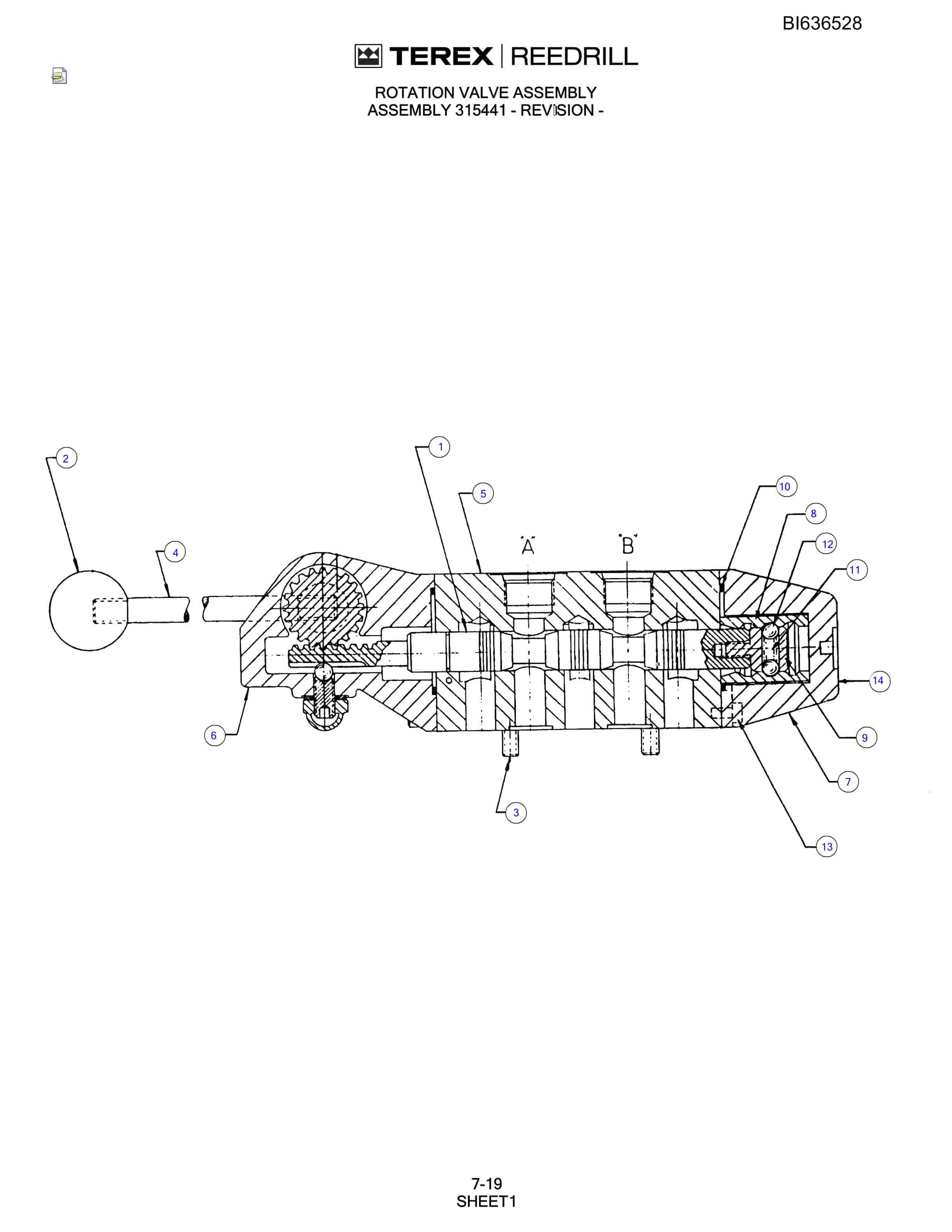 Bucyrus SD345 Hydra-Trac Self-Contained Hydraulic Track Drills Parts Catalog BI636528-4
