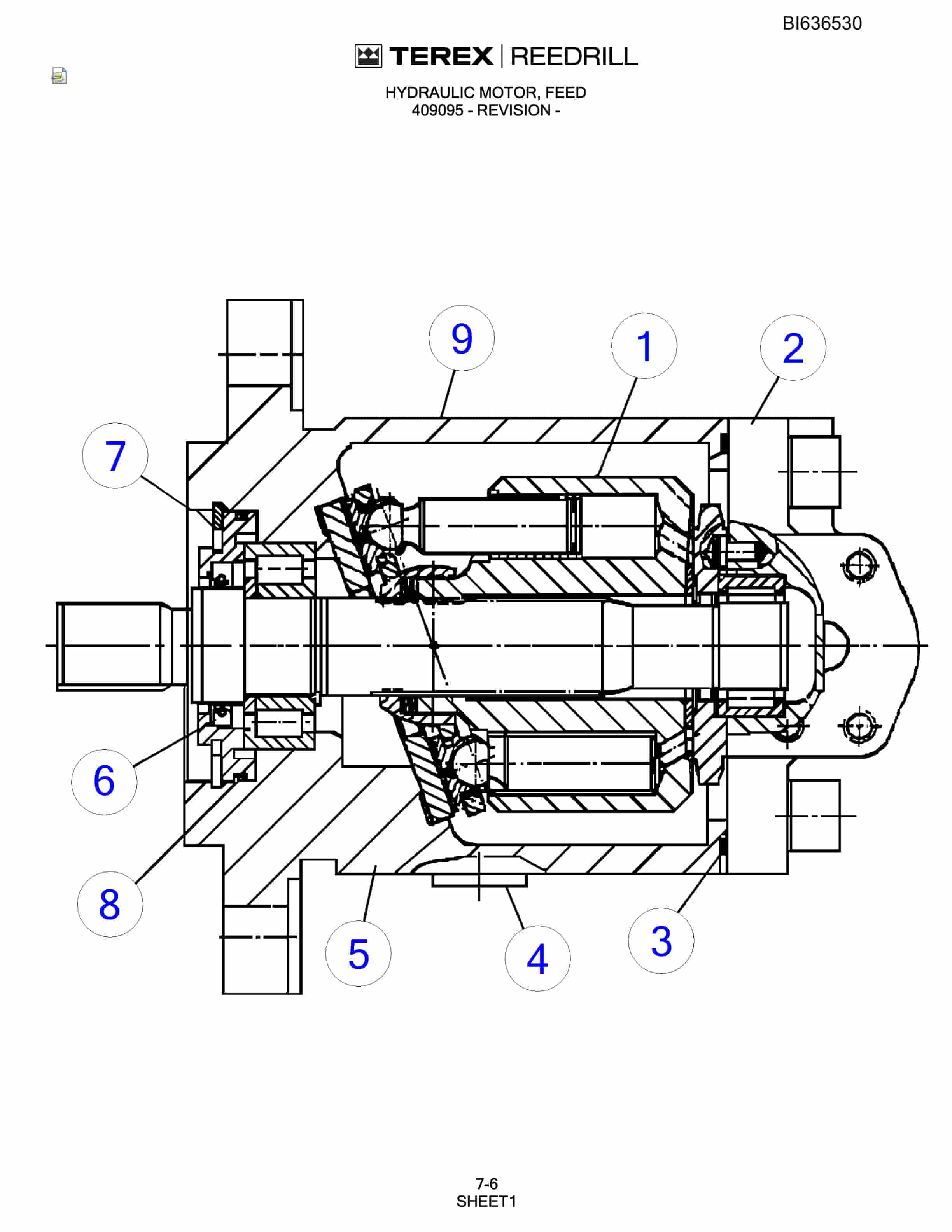 Bucyrus SD345 Hydra-Trac Self-Contained Hydraulic Track Drills Parts Catalog BI636530-3