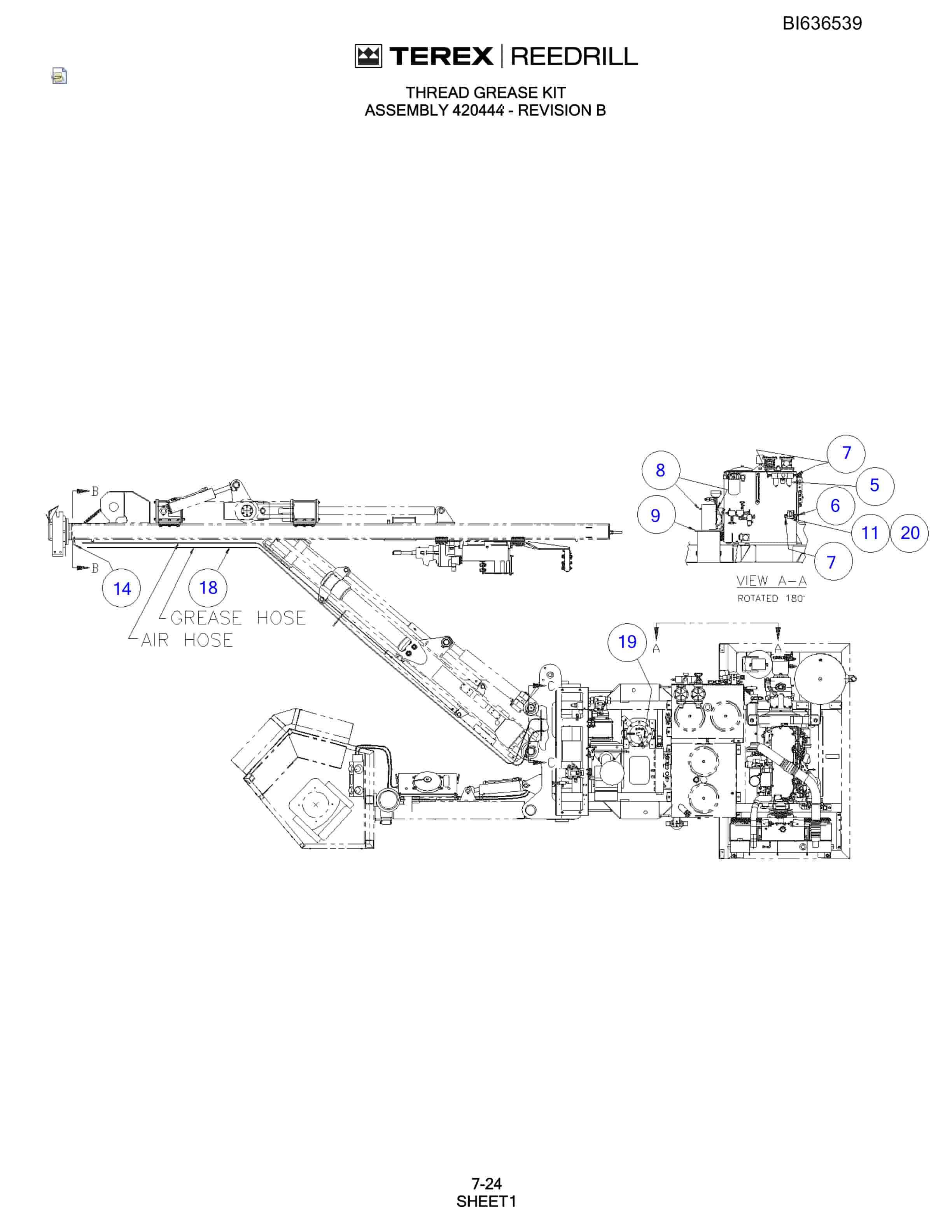 Bucyrus SD345 Hydra-Trac Self-Contained Hydraulic Track Drills Parts Catalog BI636539-3