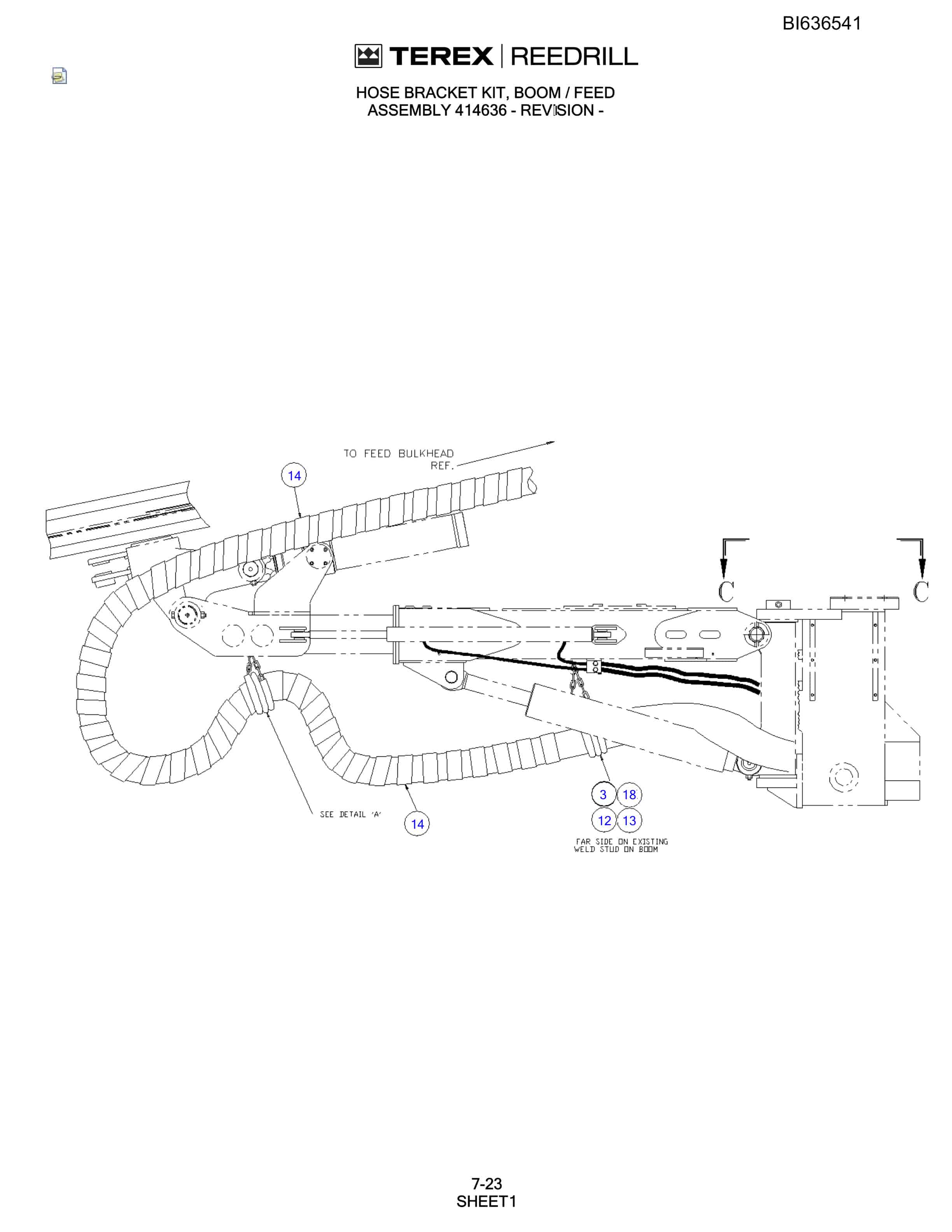 Bucyrus SD345 Hydra-Trac Self-Contained Hydraulic Track Drills Parts Catalog BI636541-3