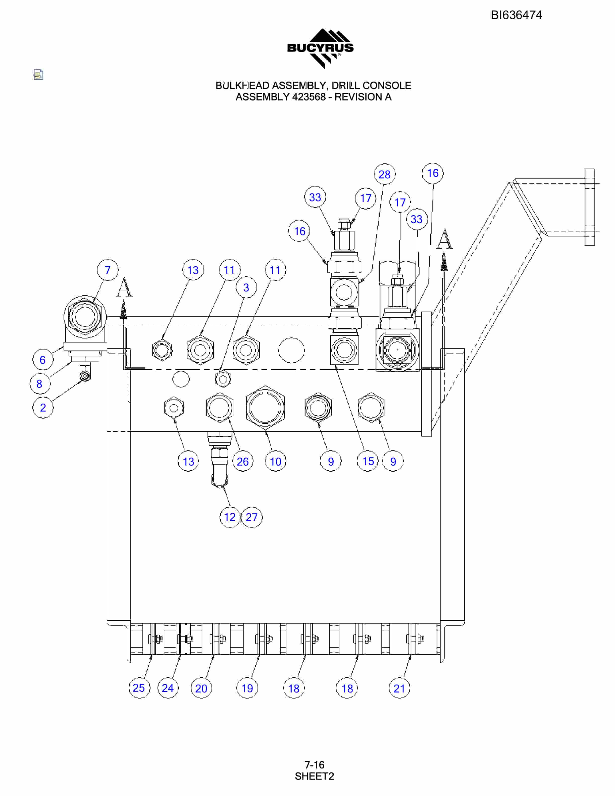 Bucyrus SD345 Hydraulic Track Drill Parts Manual BI636474-4
