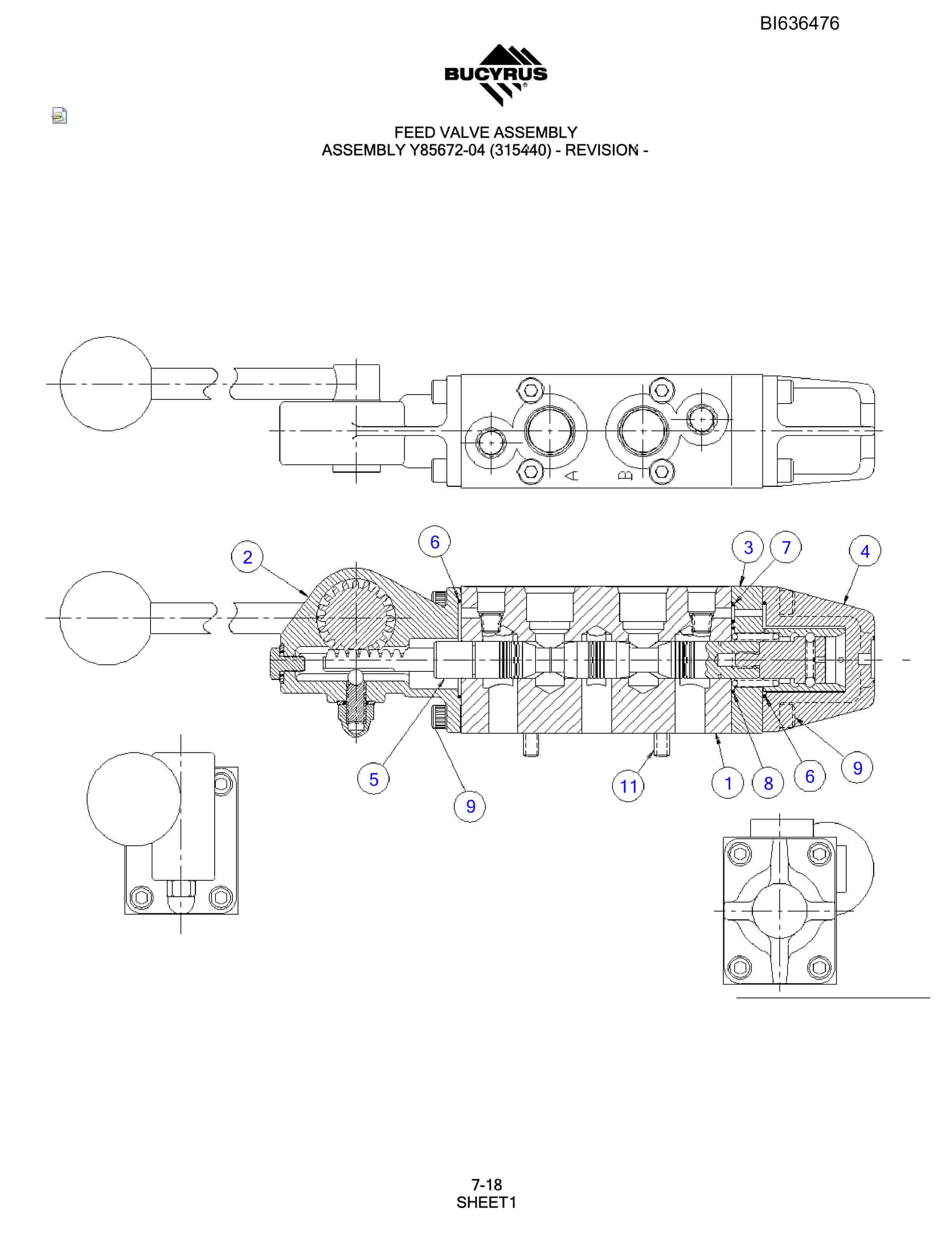 Bucyrus SD345 Hydraulic Track Drill Parts Manual BI636476-4