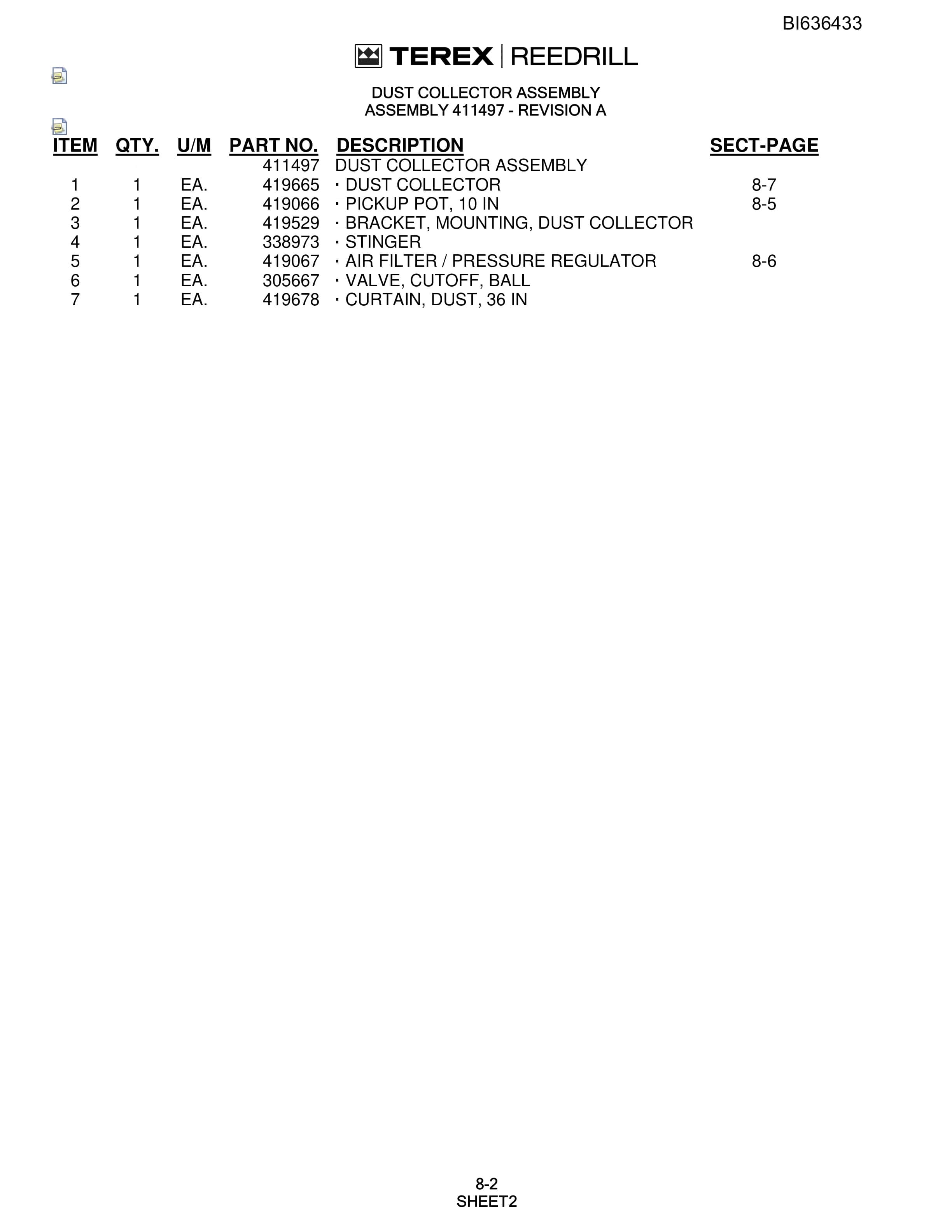 Bucyrus SD345 Parts Catalog BI636433-5