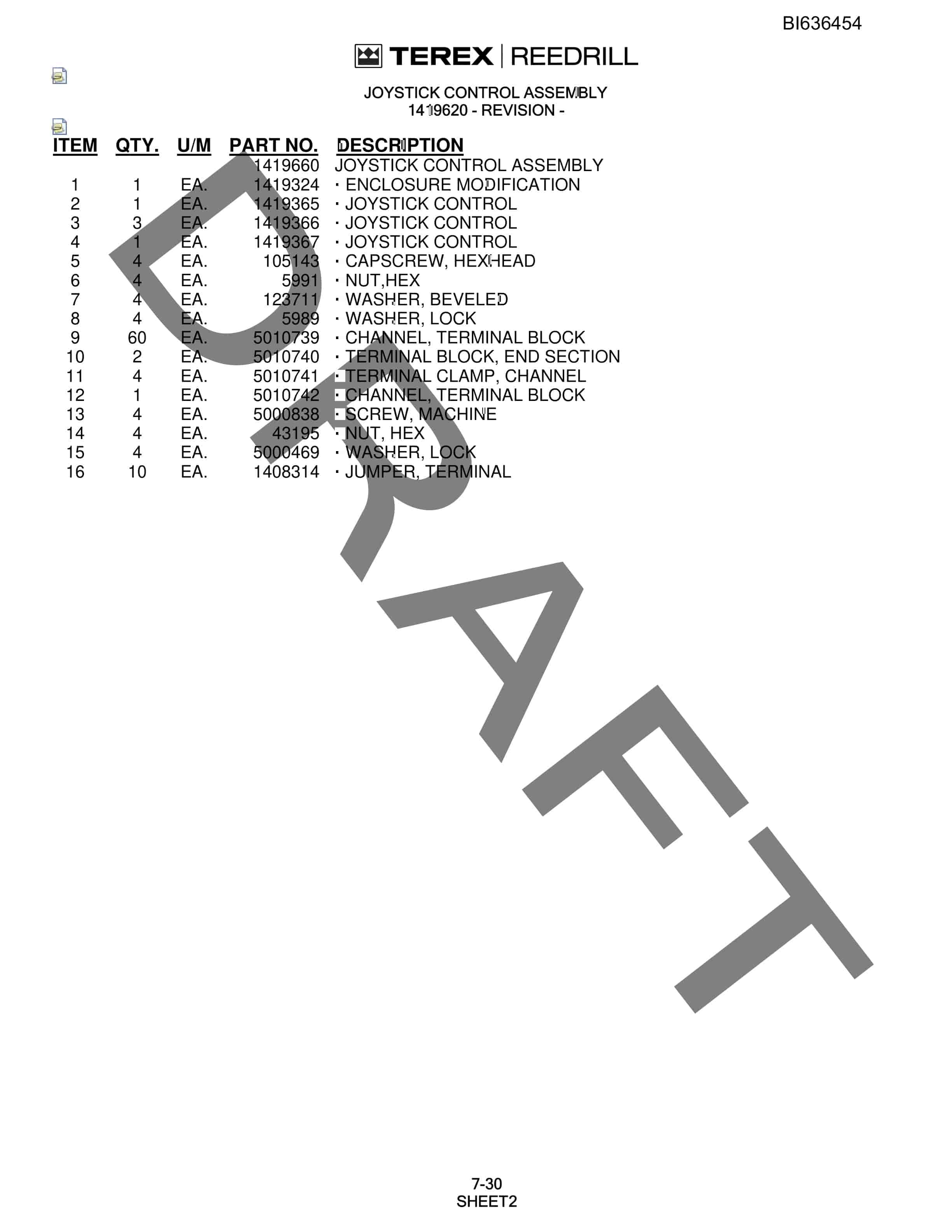 Bucyrus SD345S Hydra-Trac Self-Contained Hydraulic Track Drills Parts Catalog BI636454-4