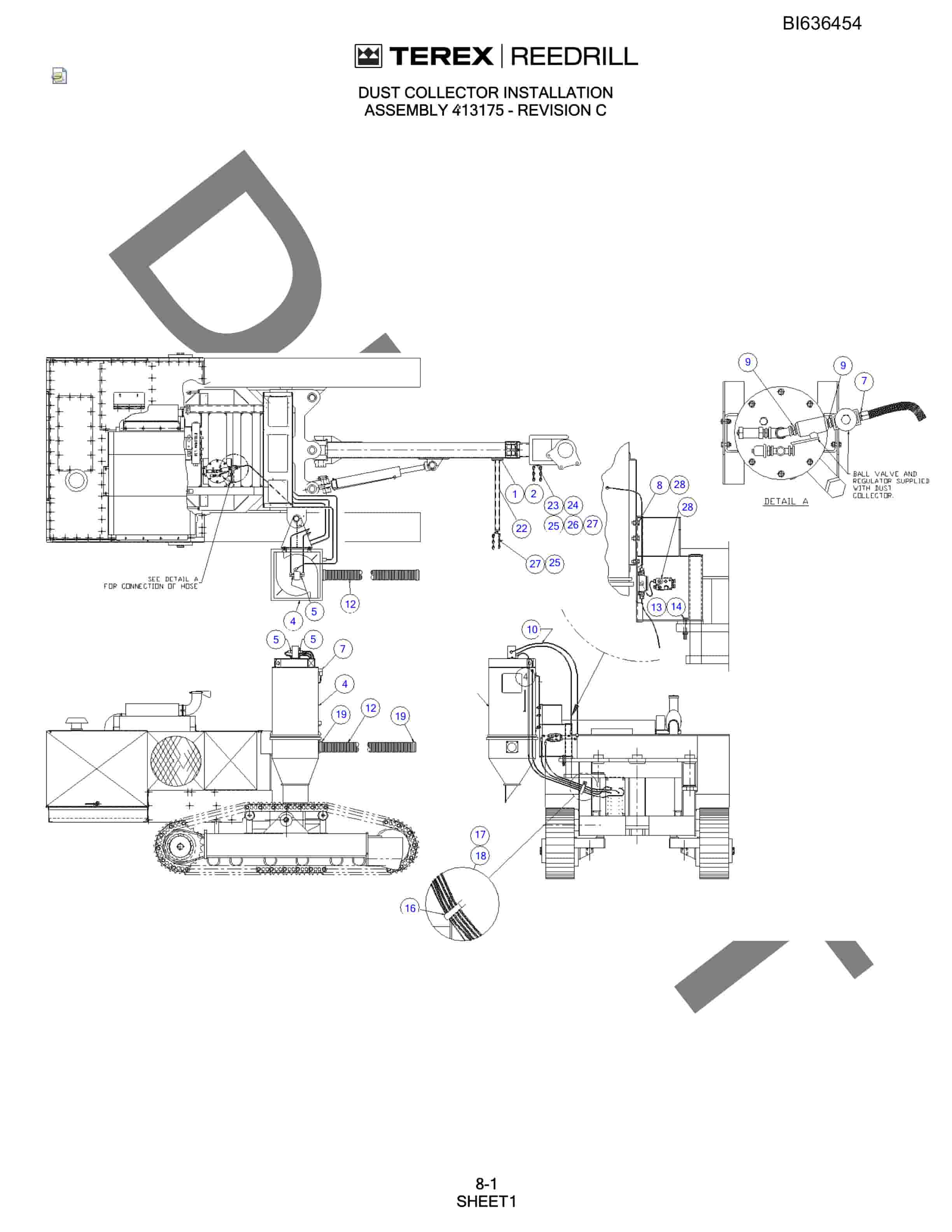 Bucyrus SD345S Hydra-Trac Self-Contained Hydraulic Track Drills Parts Catalog BI636454-5