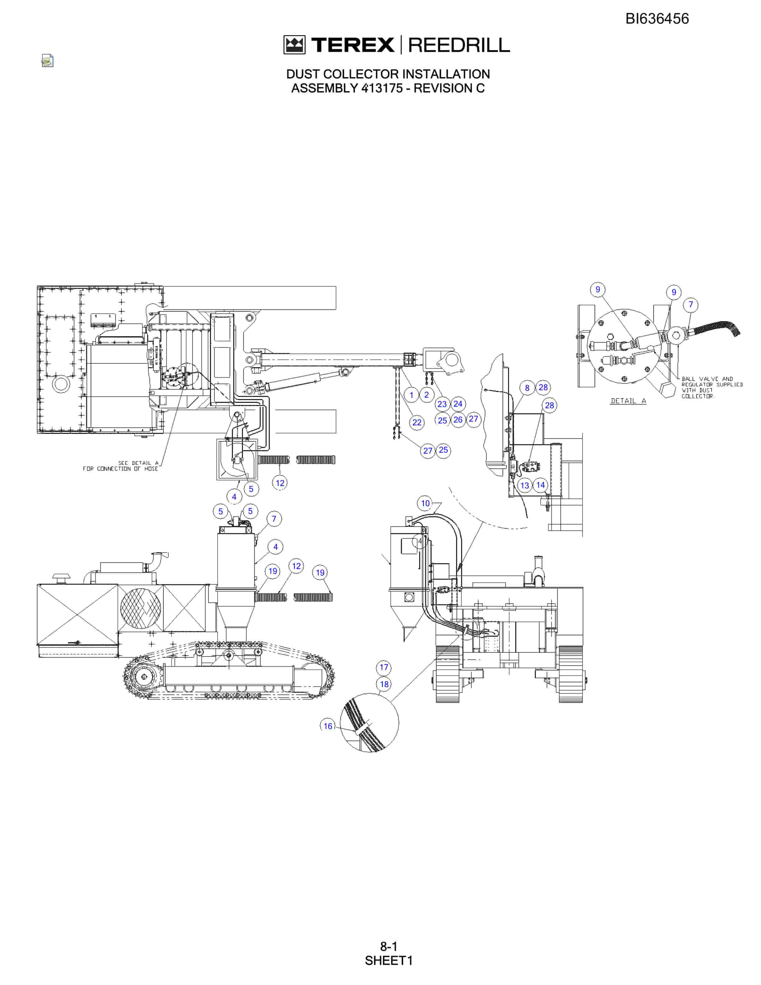 Bucyrus SD345S Hydra-Trac Self-Contained Hydraulic Track Drills Parts Catalog BI636456-5