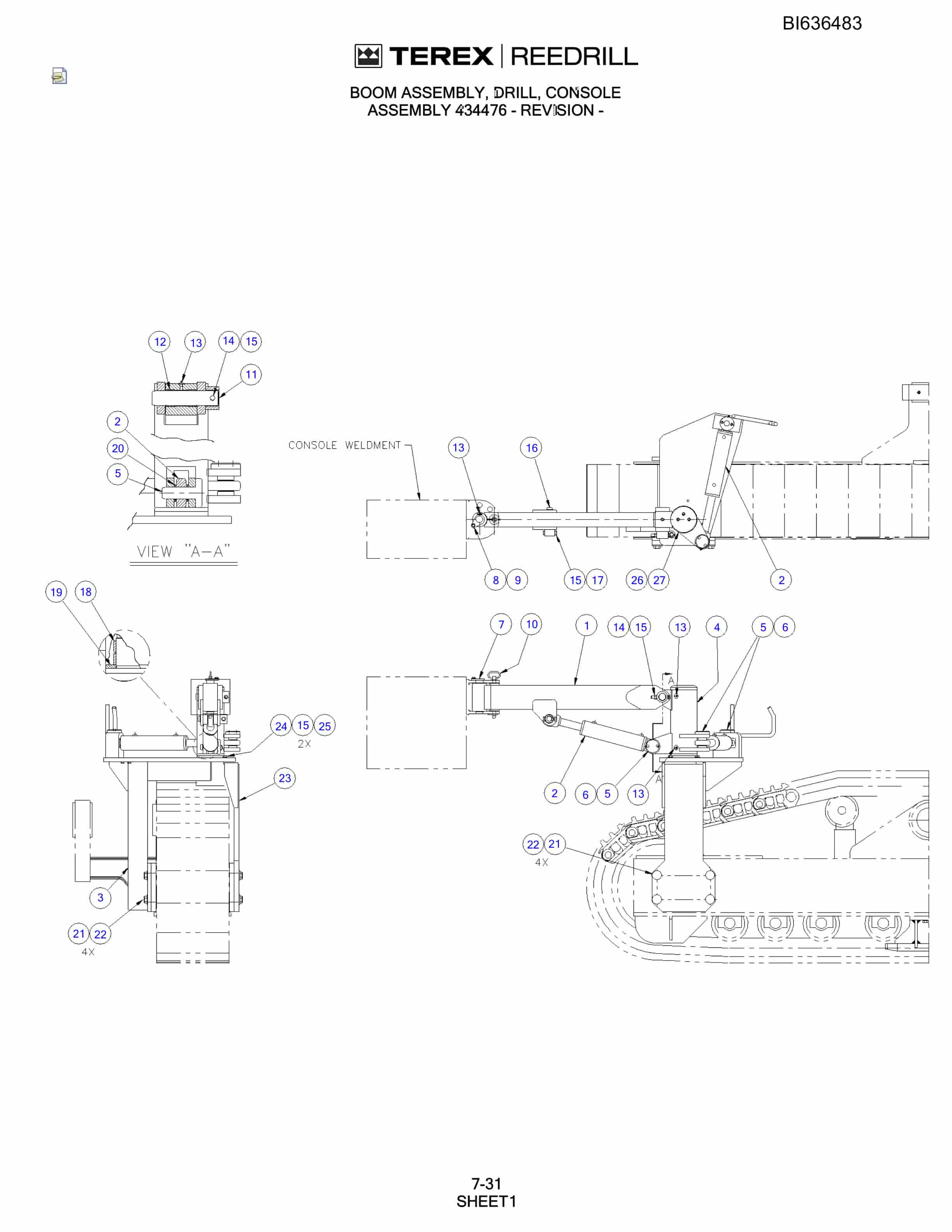 Bucyrus SD345S Hydra-Trac Self-Contained Hydraulic Track Drills Parts Catalog BI636483-4