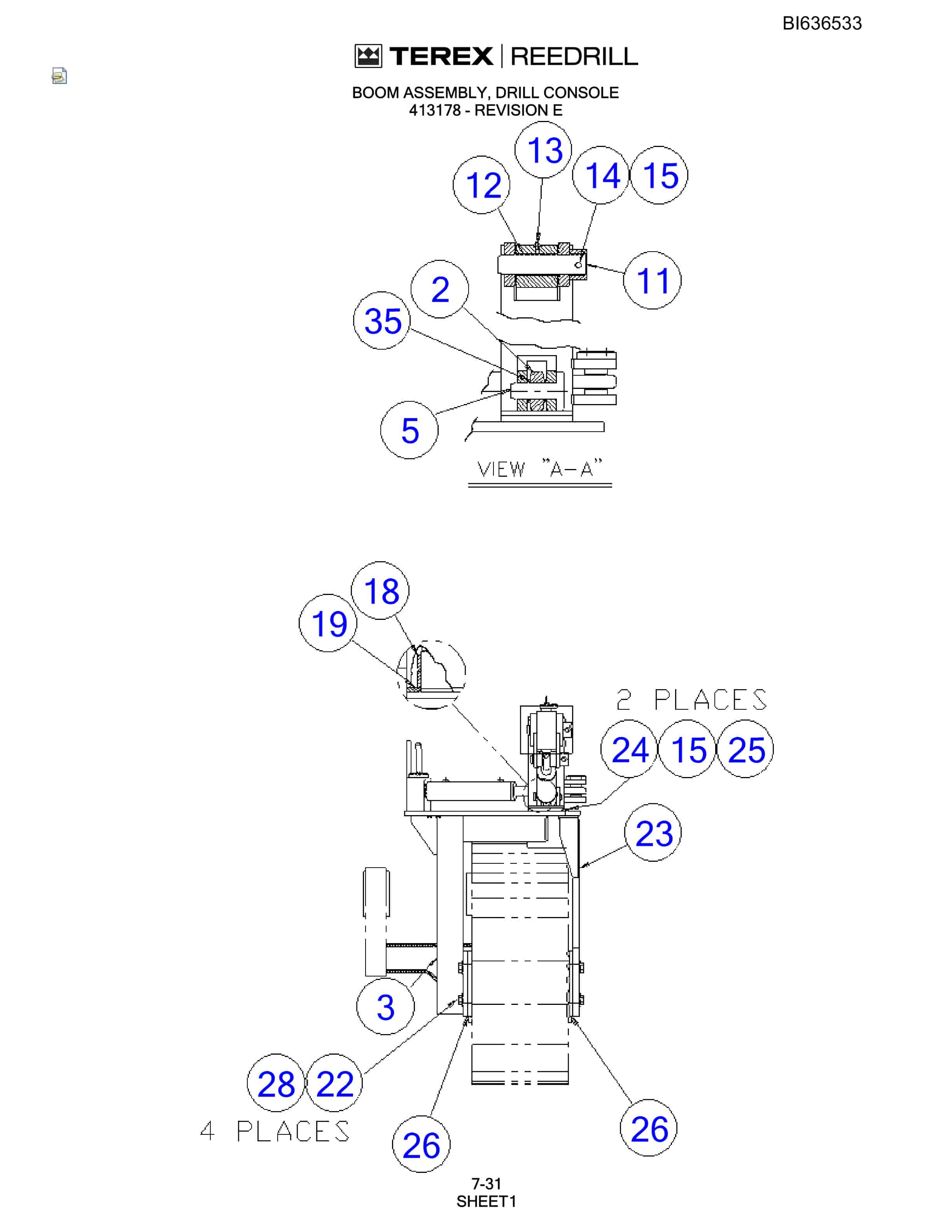 Bucyrus SD345S Hydra-Trac Self-Contained Hydraulic Track Drills Parts Catalog BI636533-4