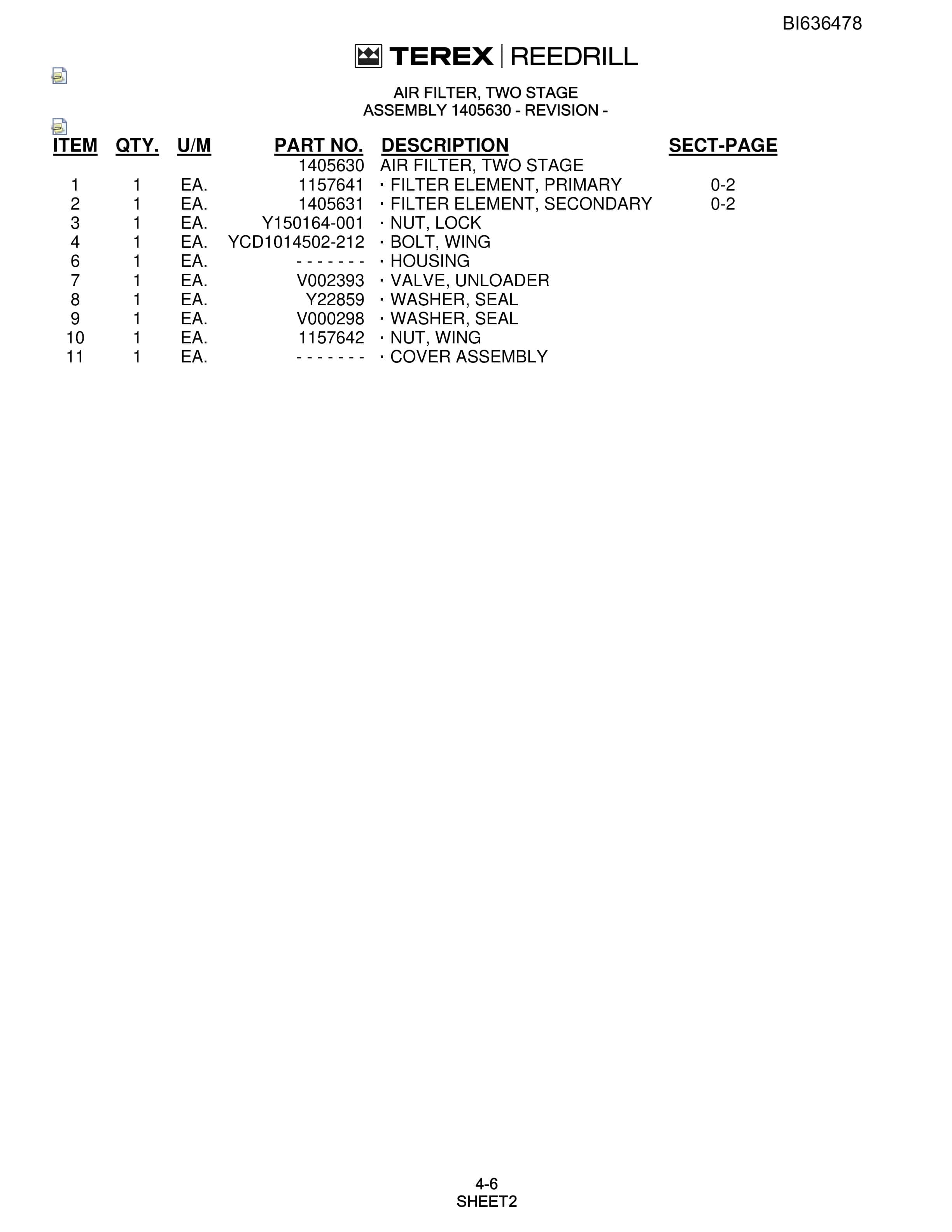 Bucyrus SD345S Parts Catalog BI636478-2