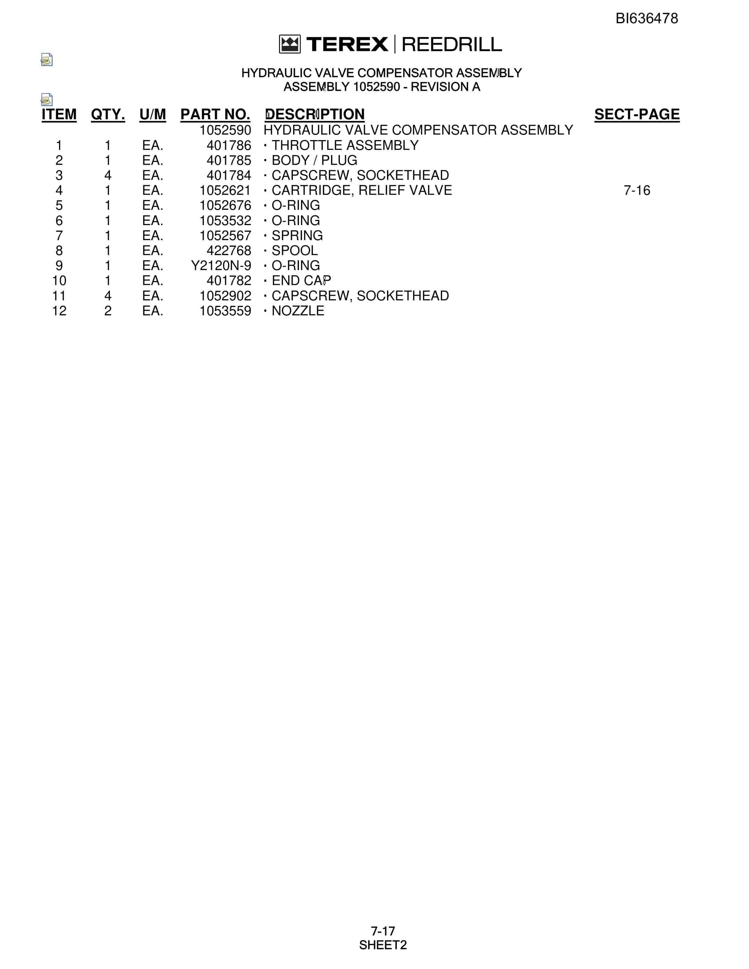 Bucyrus SD345S Parts Catalog BI636478-4