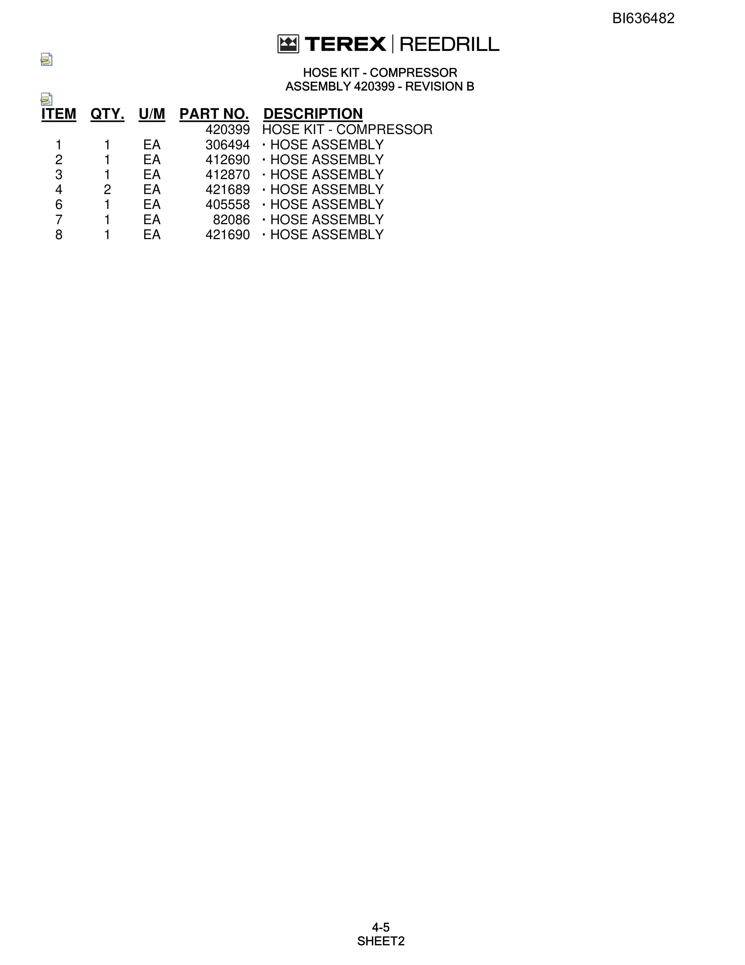 Bucyrus SD345S Parts Catalog BI636482-2