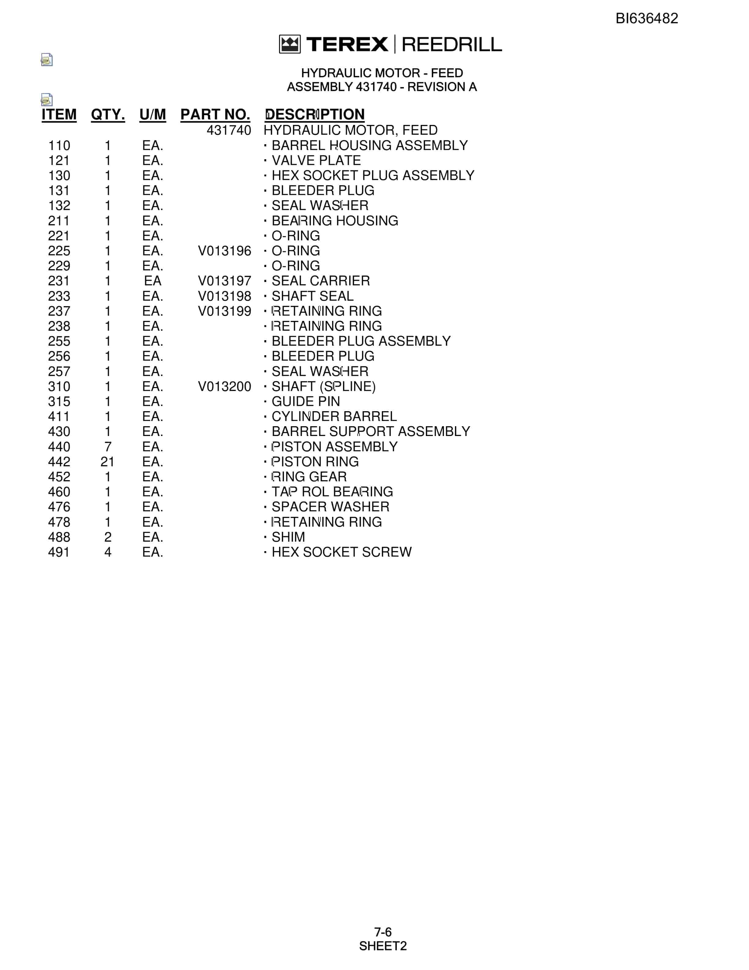 Bucyrus SD345S Parts Catalog BI636482-3