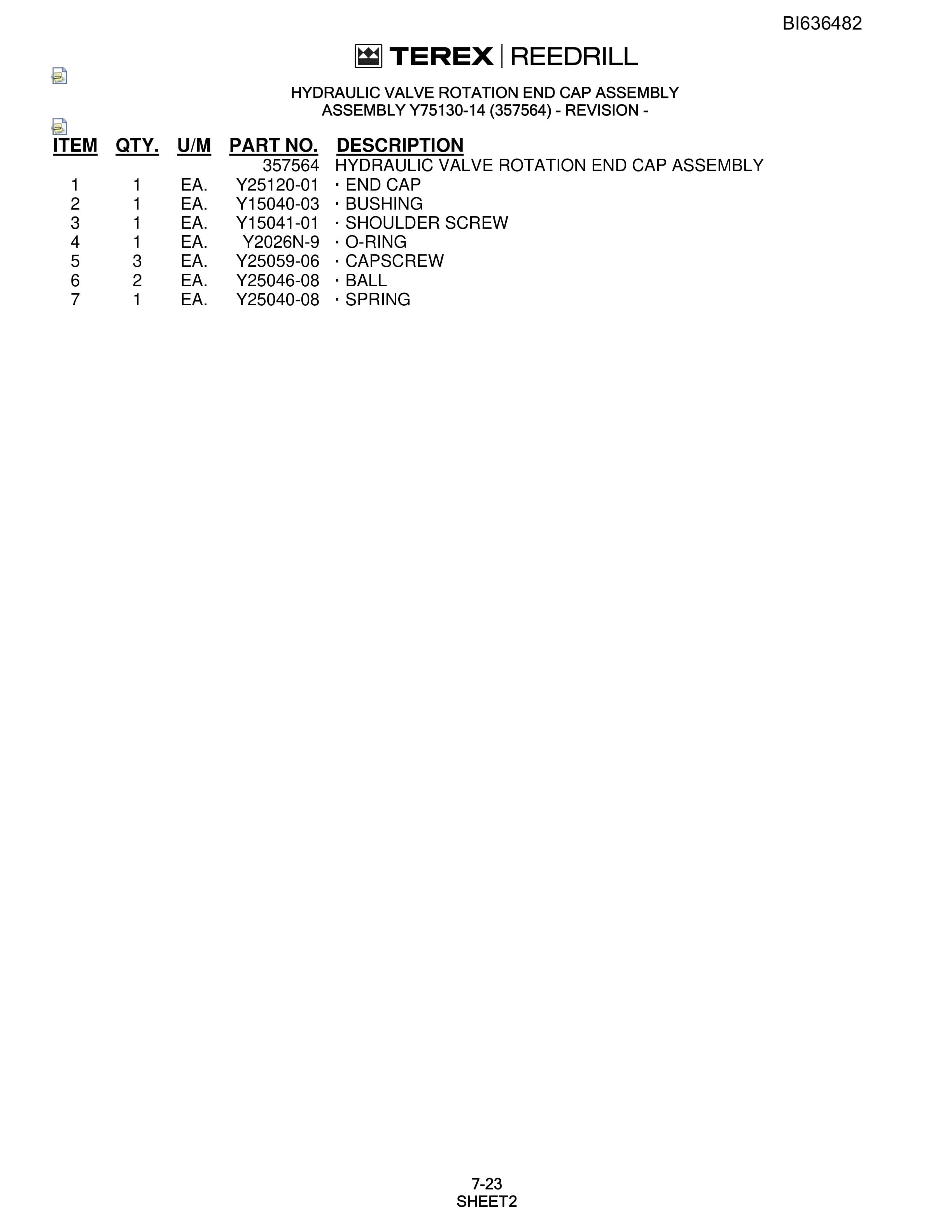 Bucyrus SD345S Parts Catalog BI636482-5