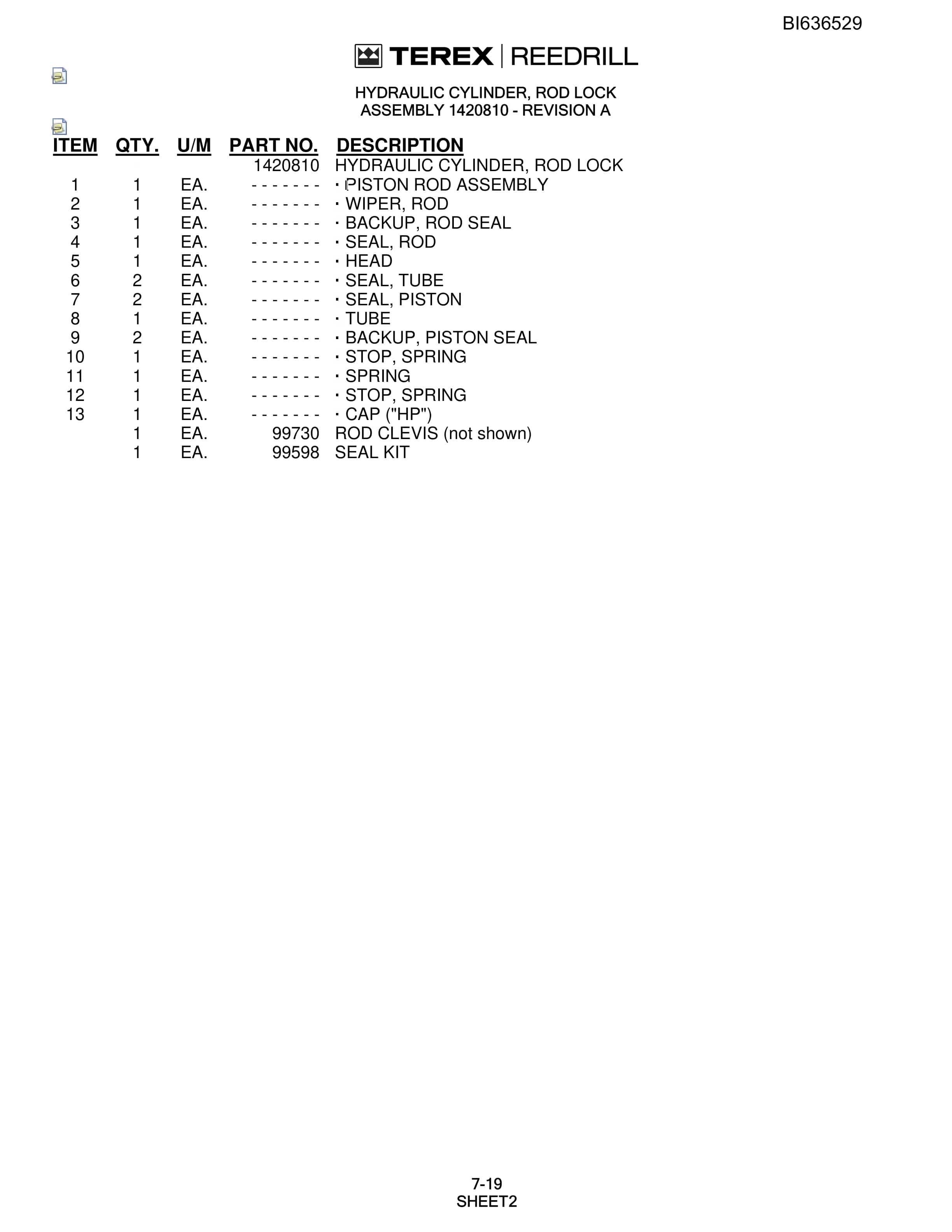 Bucyrus SD345S Parts Catalog BI636529-3
