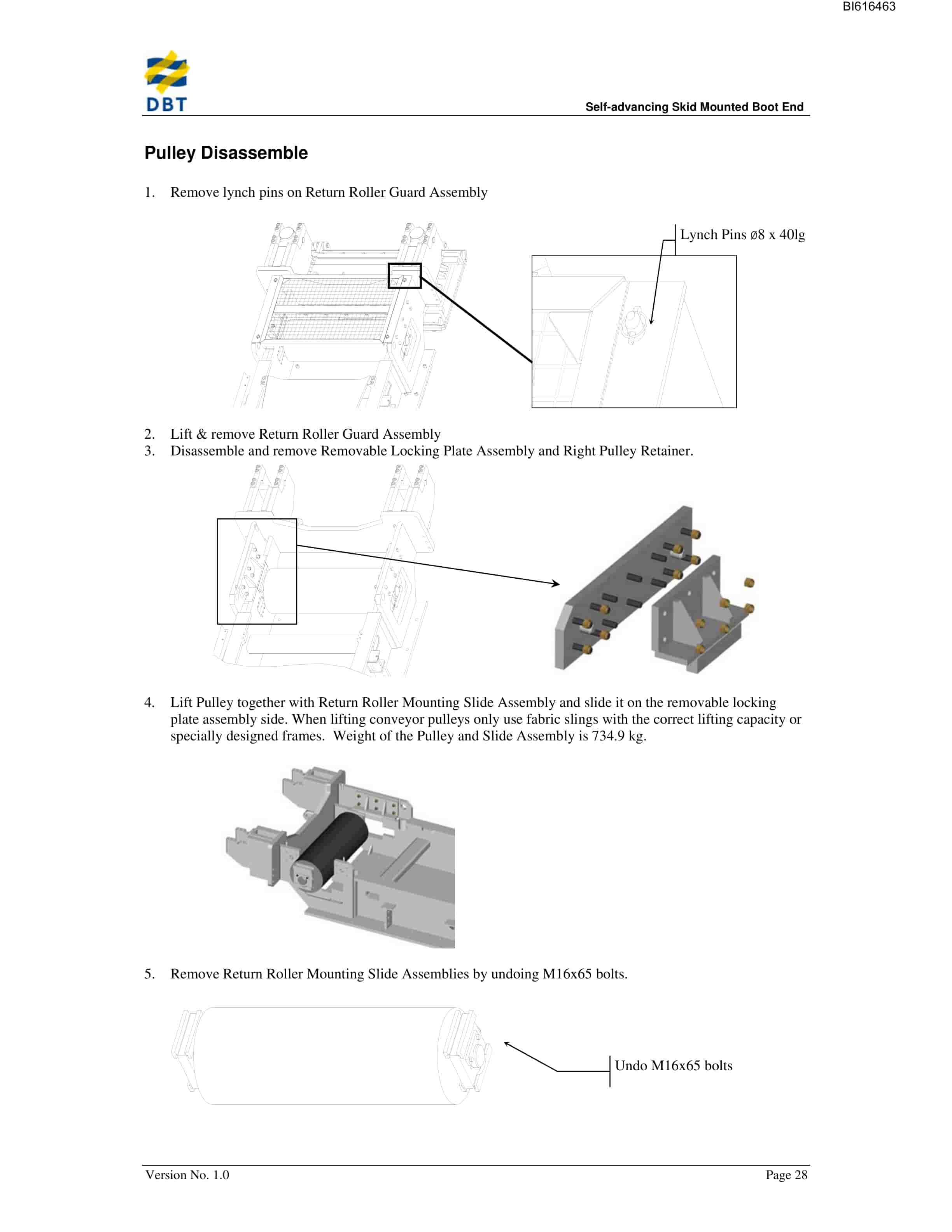 Bucyrus Self-Advancing Skid Mounted Boot End Technical Manual BI616463-3