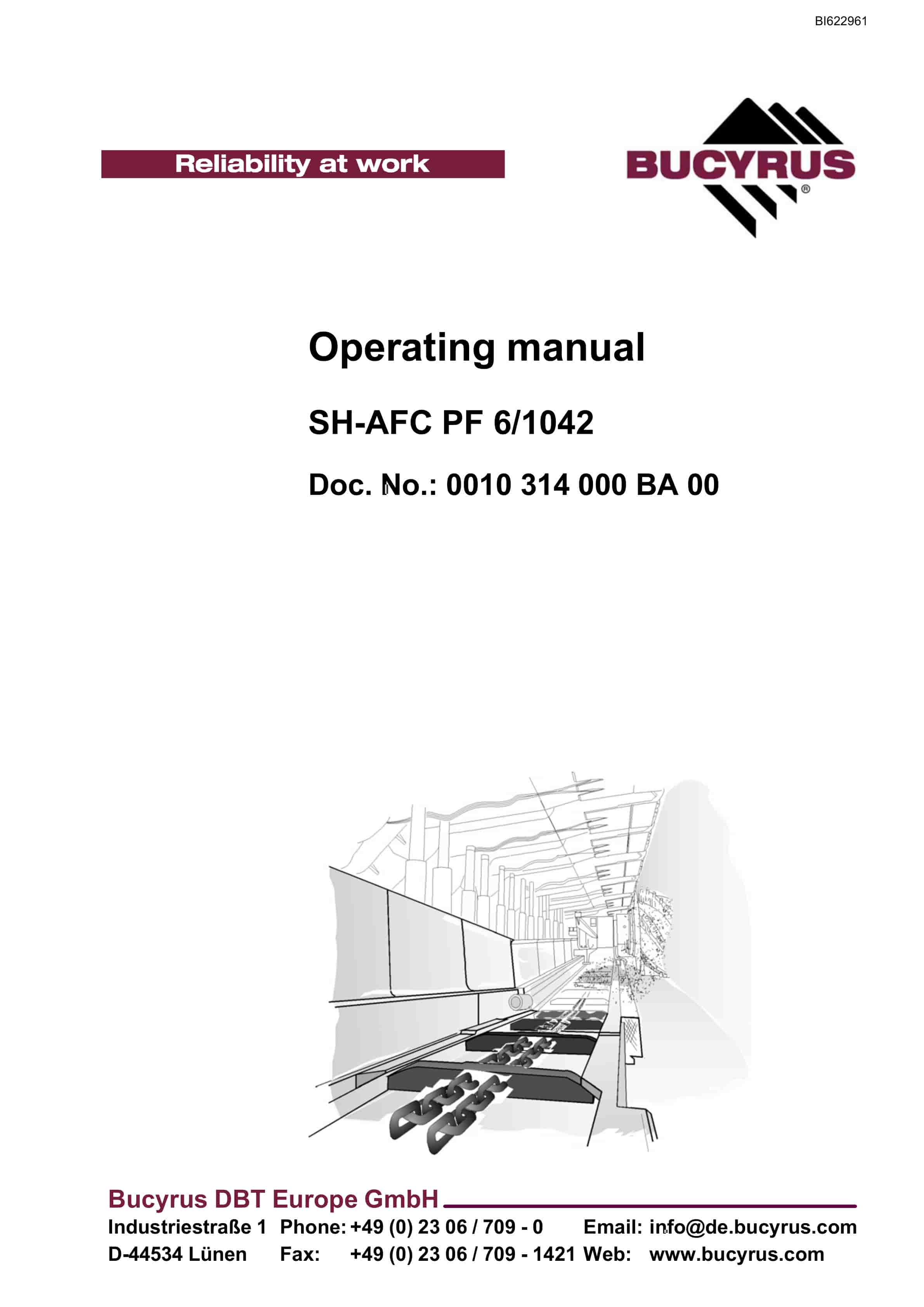 Bucyrus SH-AFC PF 6-1042 Operating Manual BI622961