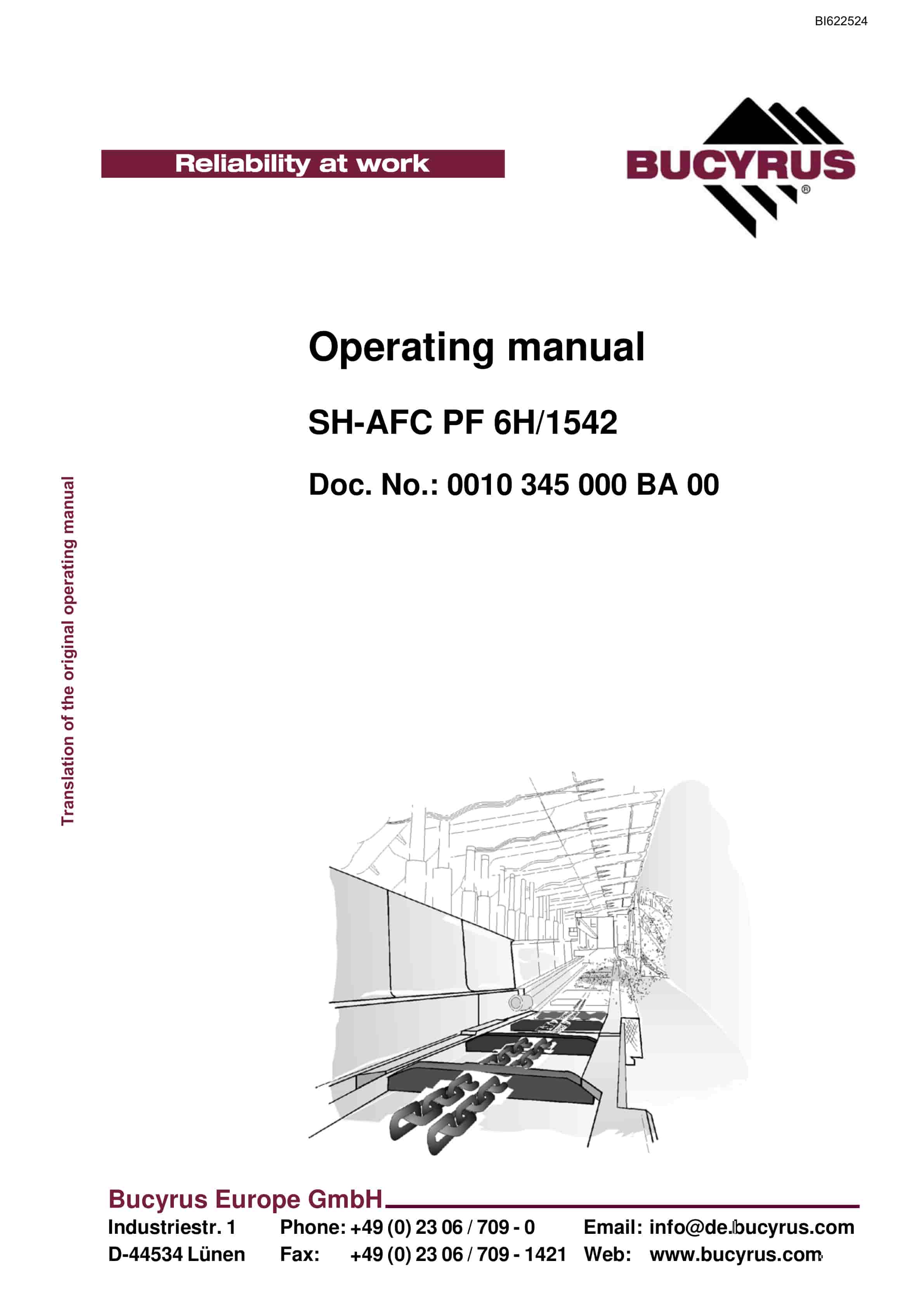 Bucyrus SH-AFC PF 6H-1542 Operating Manual BI622524
